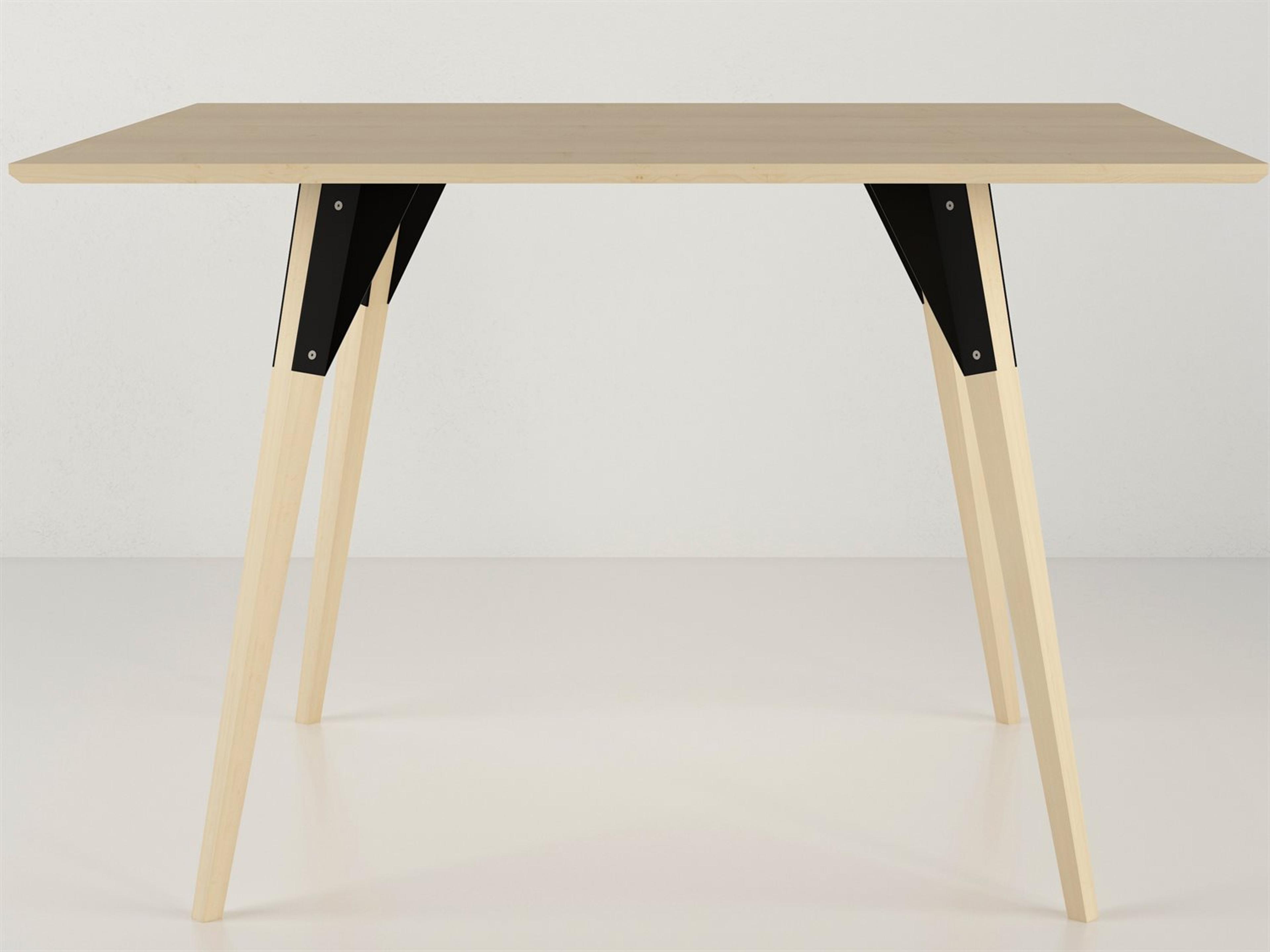 Clarke Collection Rectangular Wood Black Dining Table