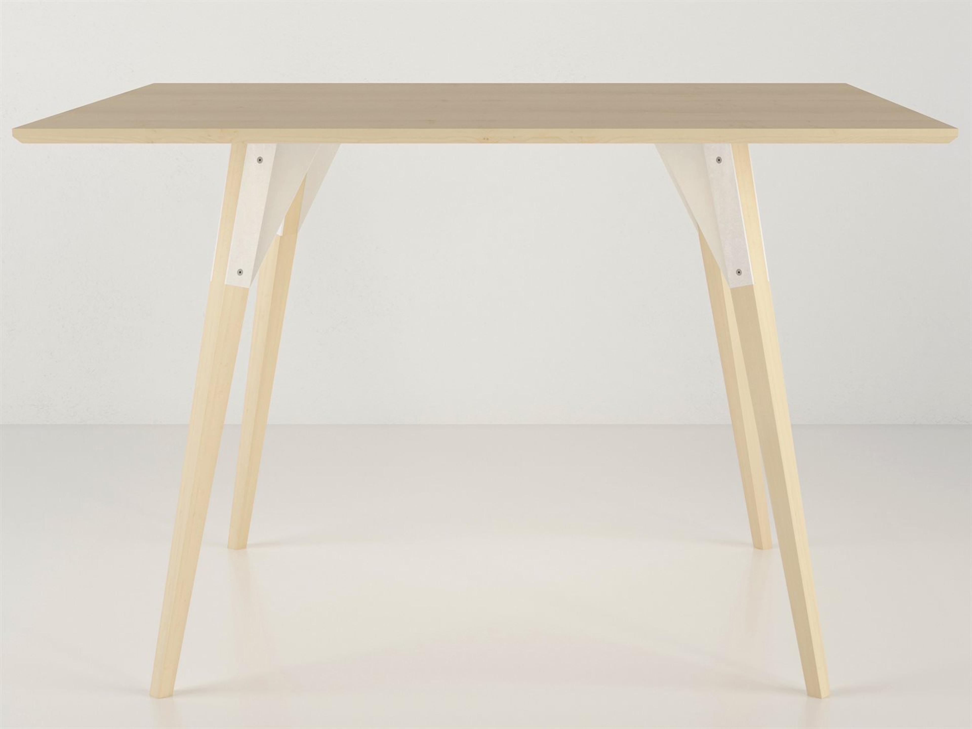 Clarke Collection Rectangular Wood White Dining Table