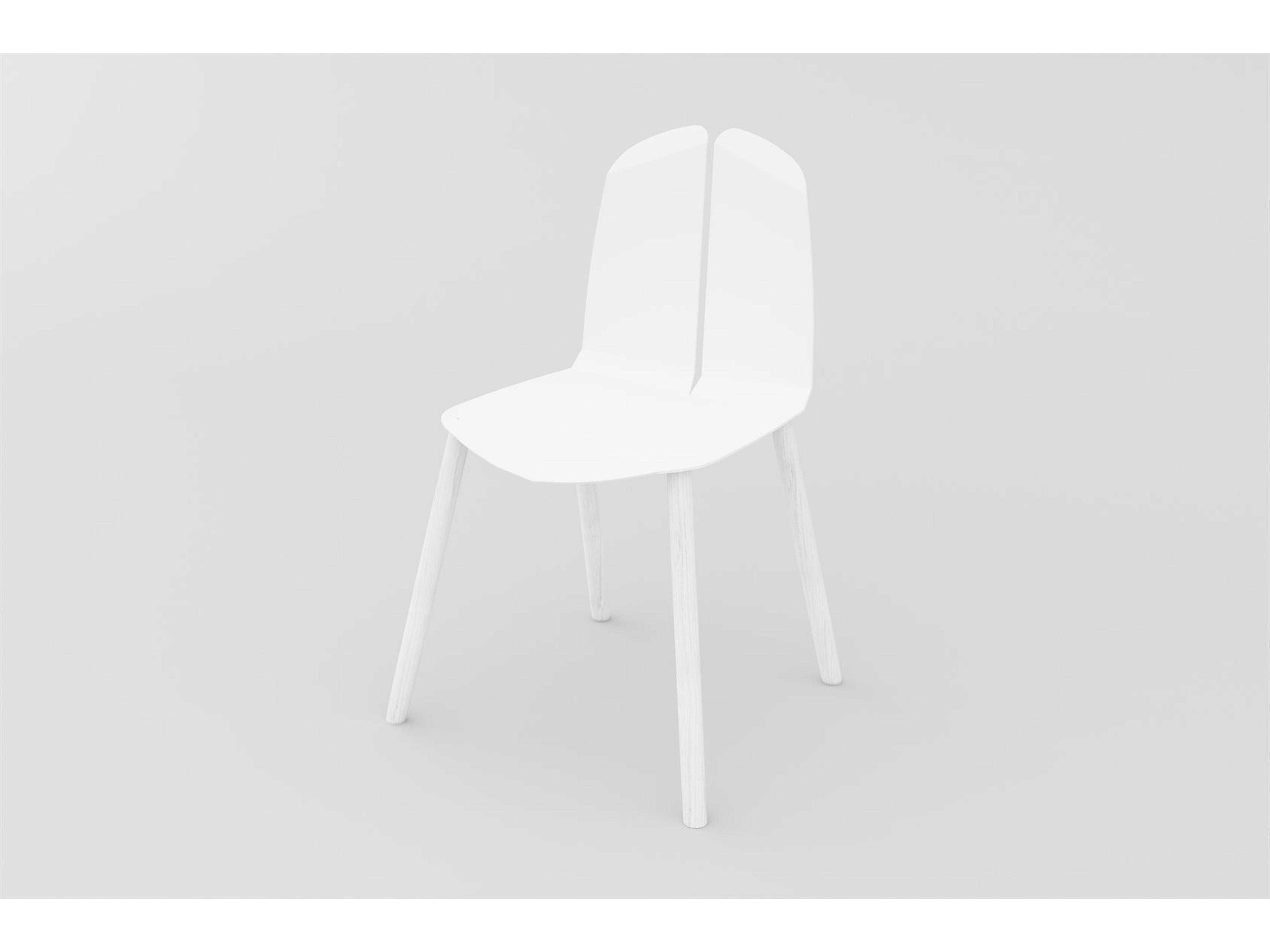 Oak Wood White Side Dining Chair
