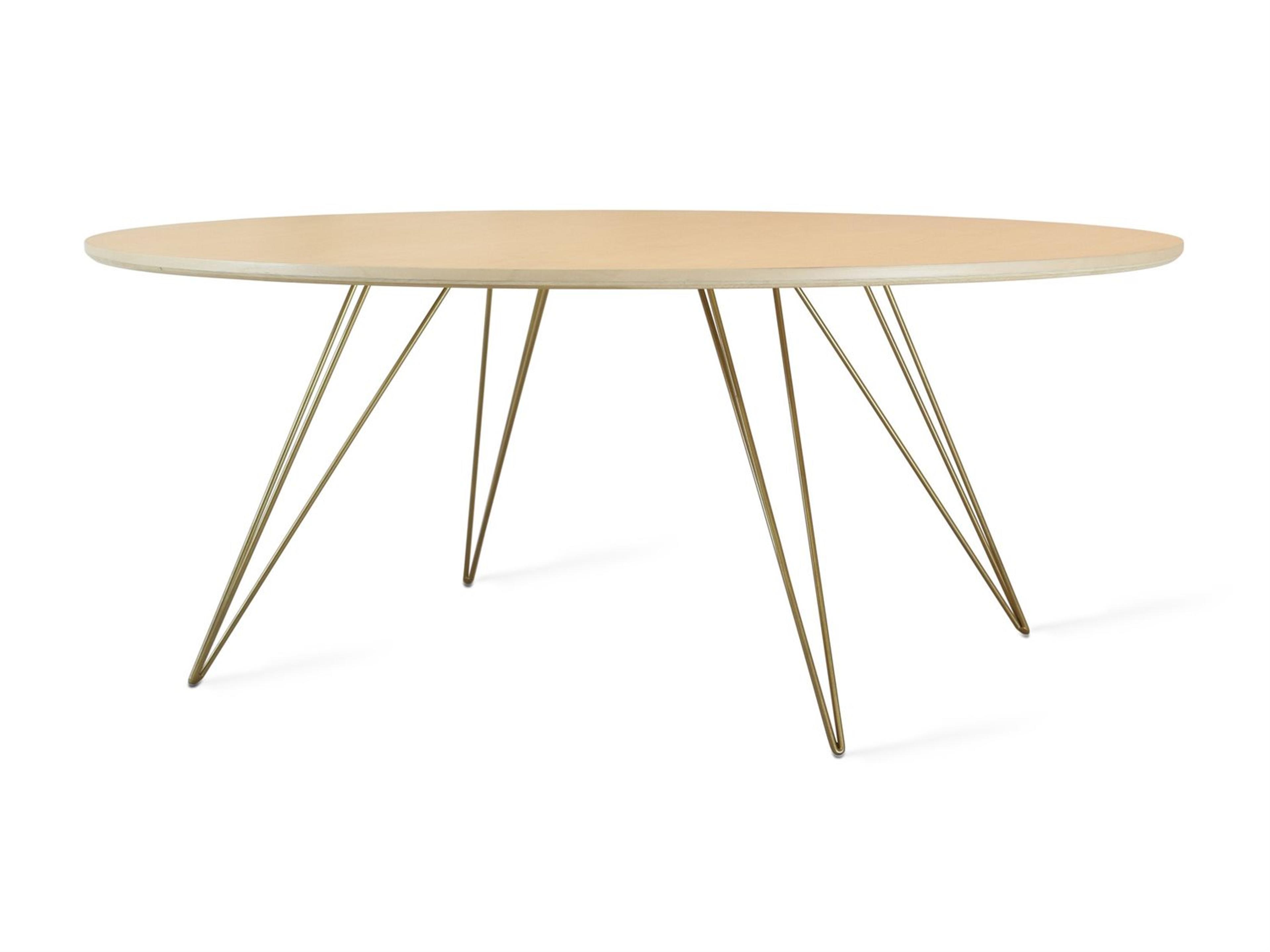 Williams Table Collection Oval Wood Brassy Gold Coffee