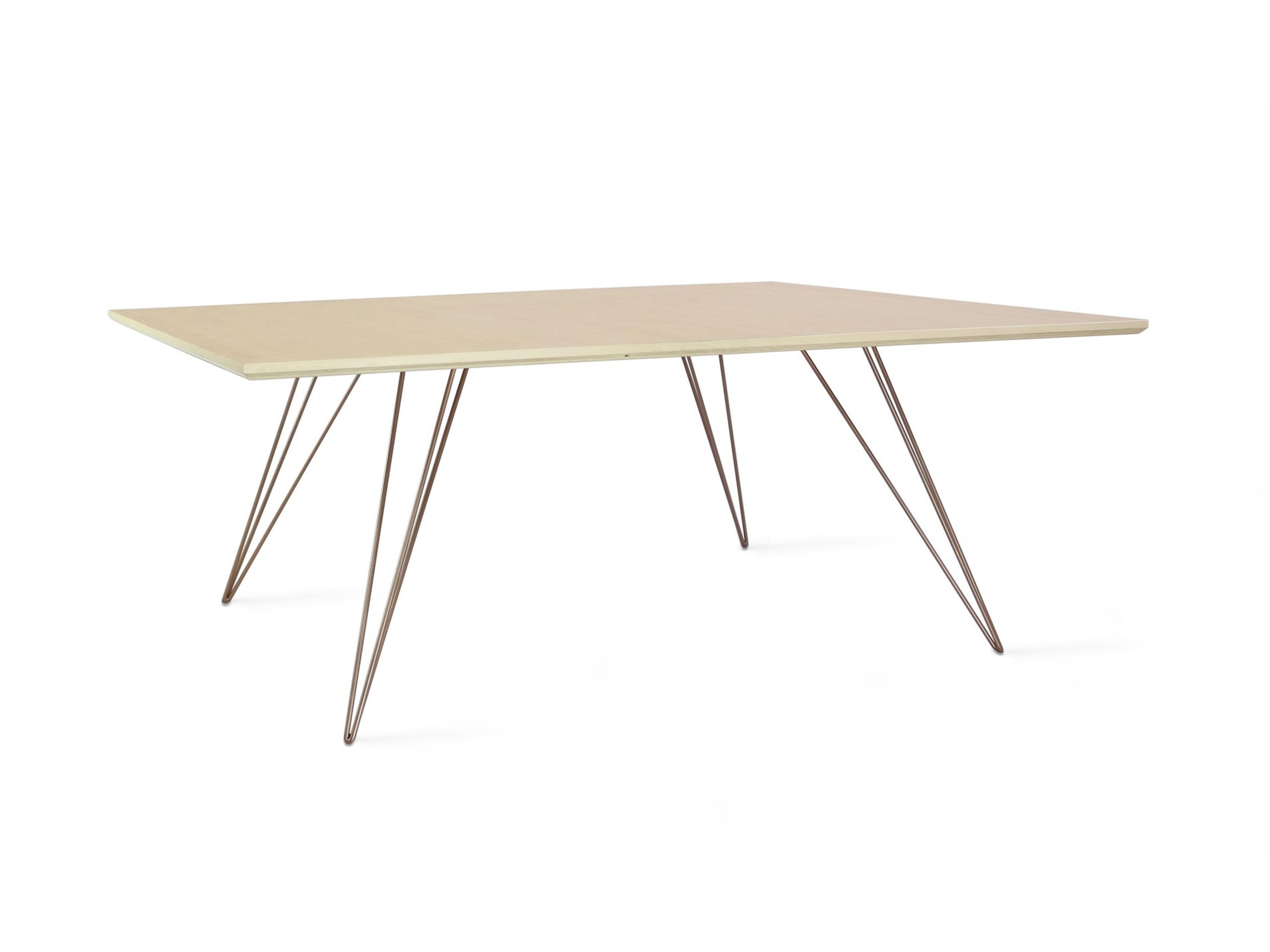 Tronk Design Williams Table Collection Rectangular Wood Rose Copper Coffee