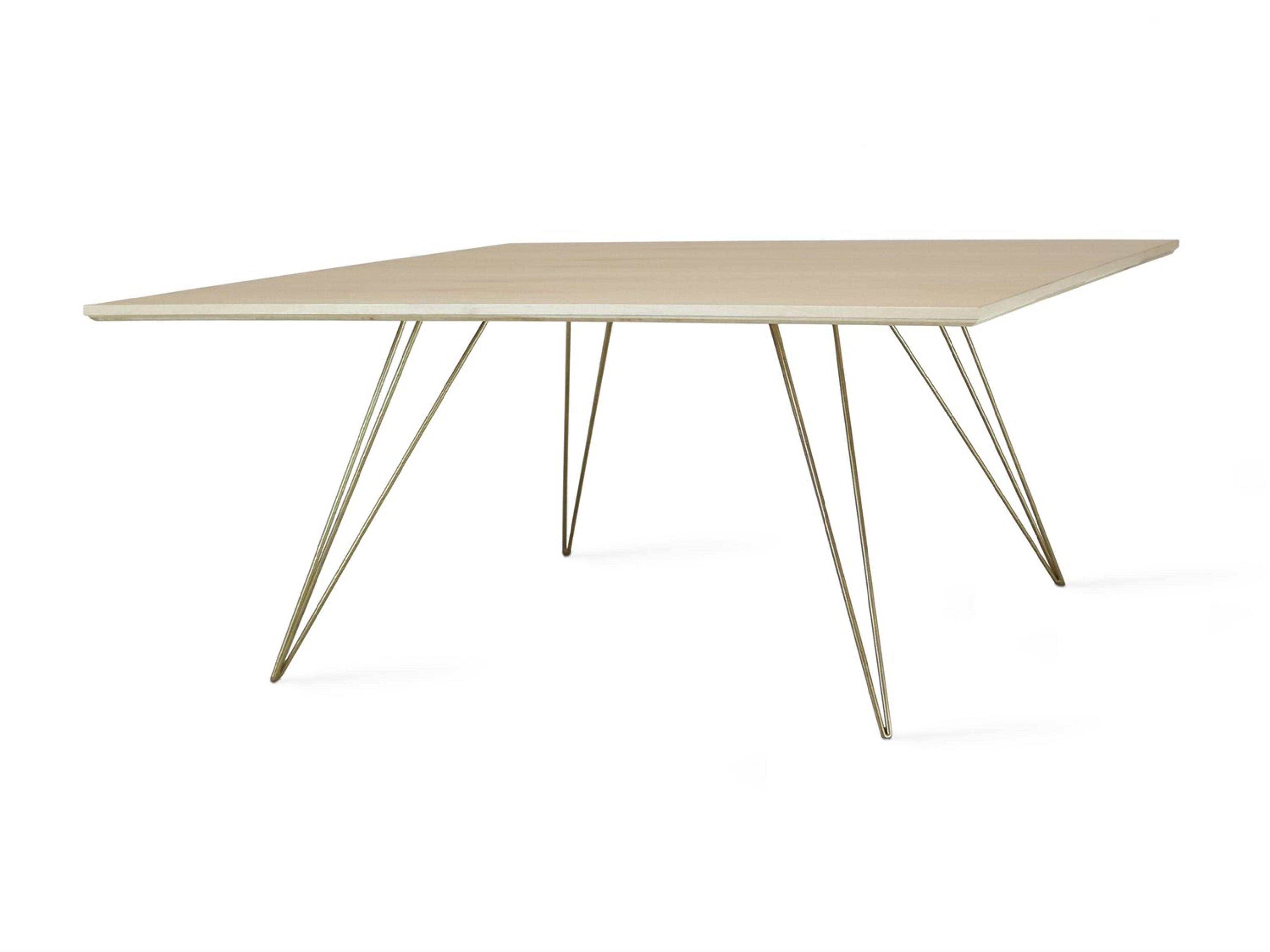 Williams Table Collection Square Wood Brassy Gold Coffee