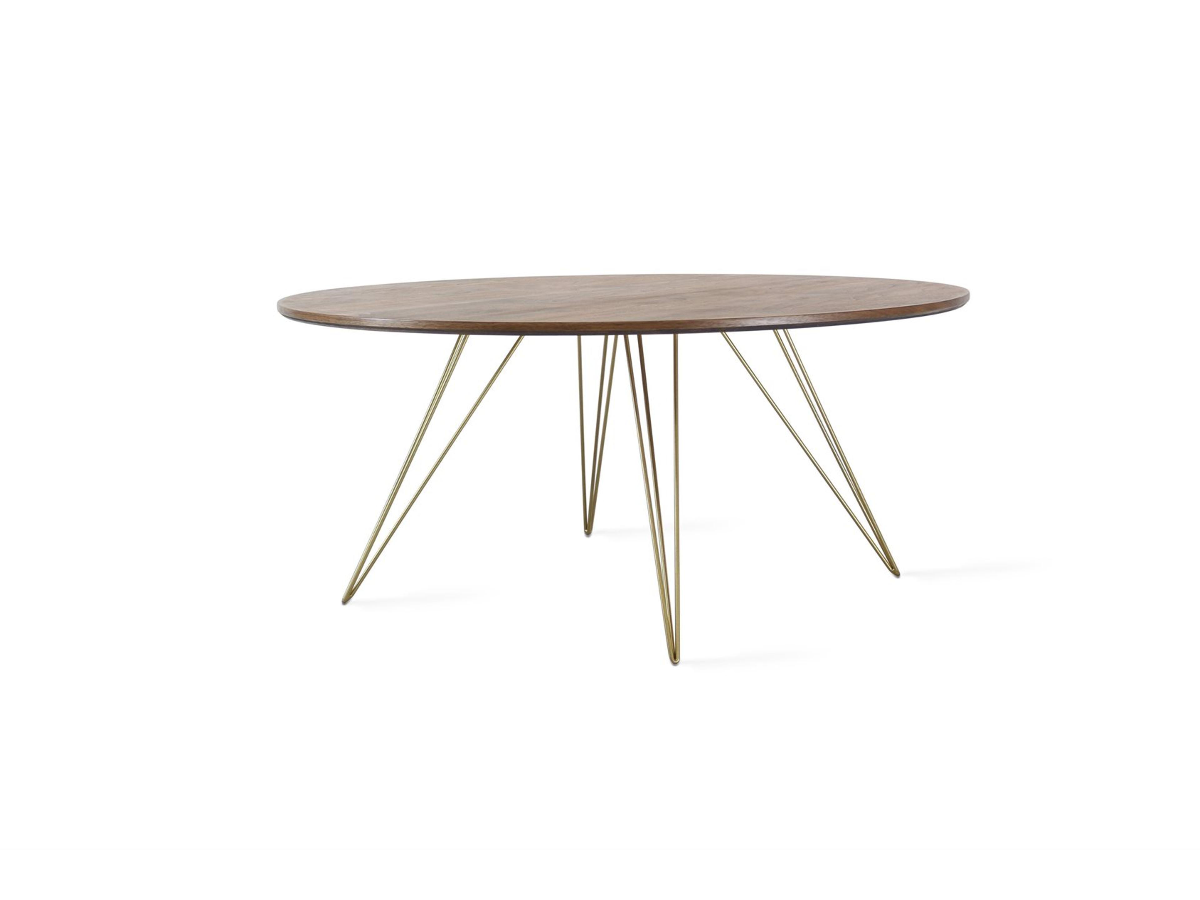 Williams Table Collection Round Wood Brassy Gold Coffee