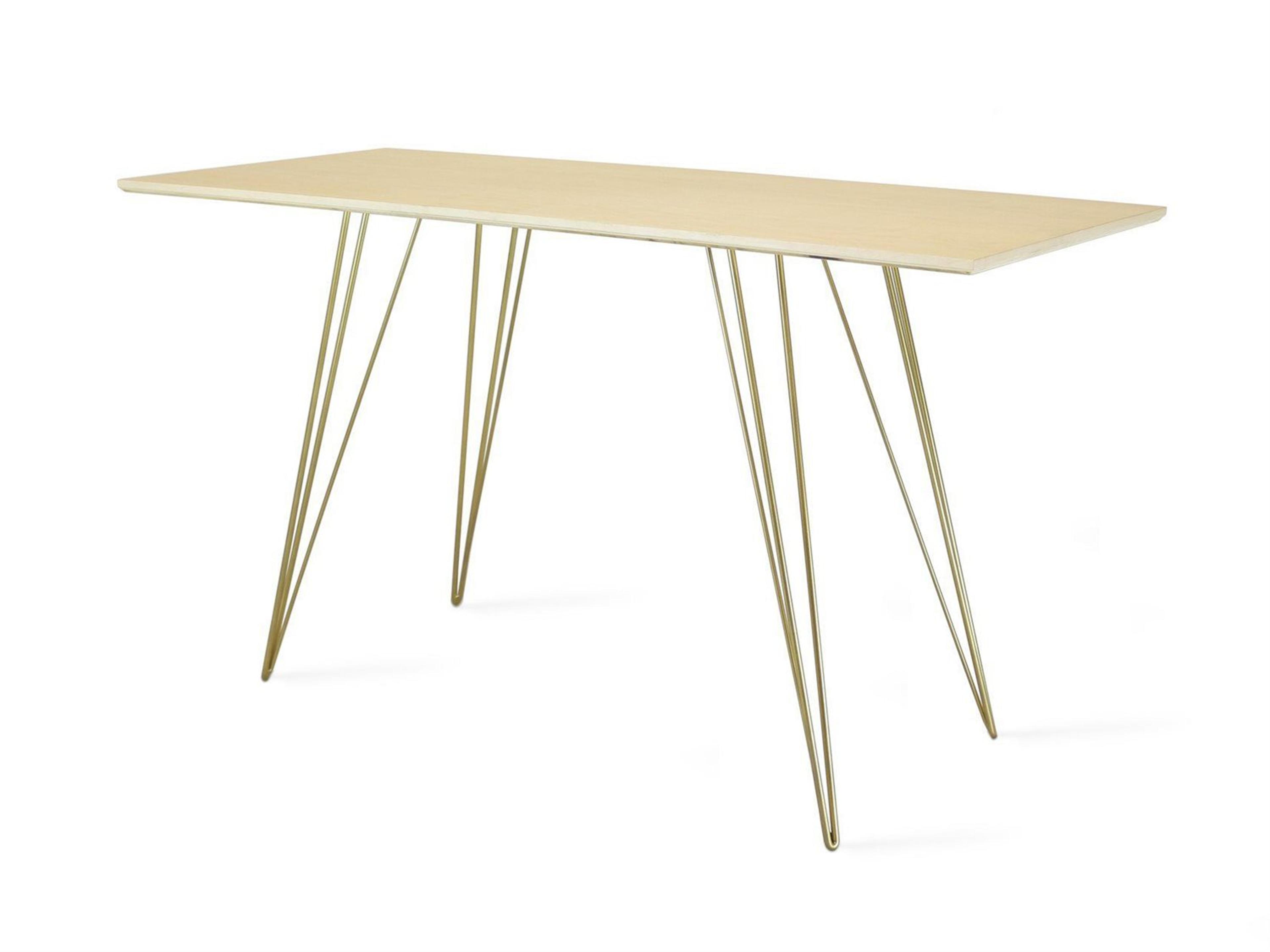Williams Brassy Gold Beige Maple Wood Computer Desk Table Collection