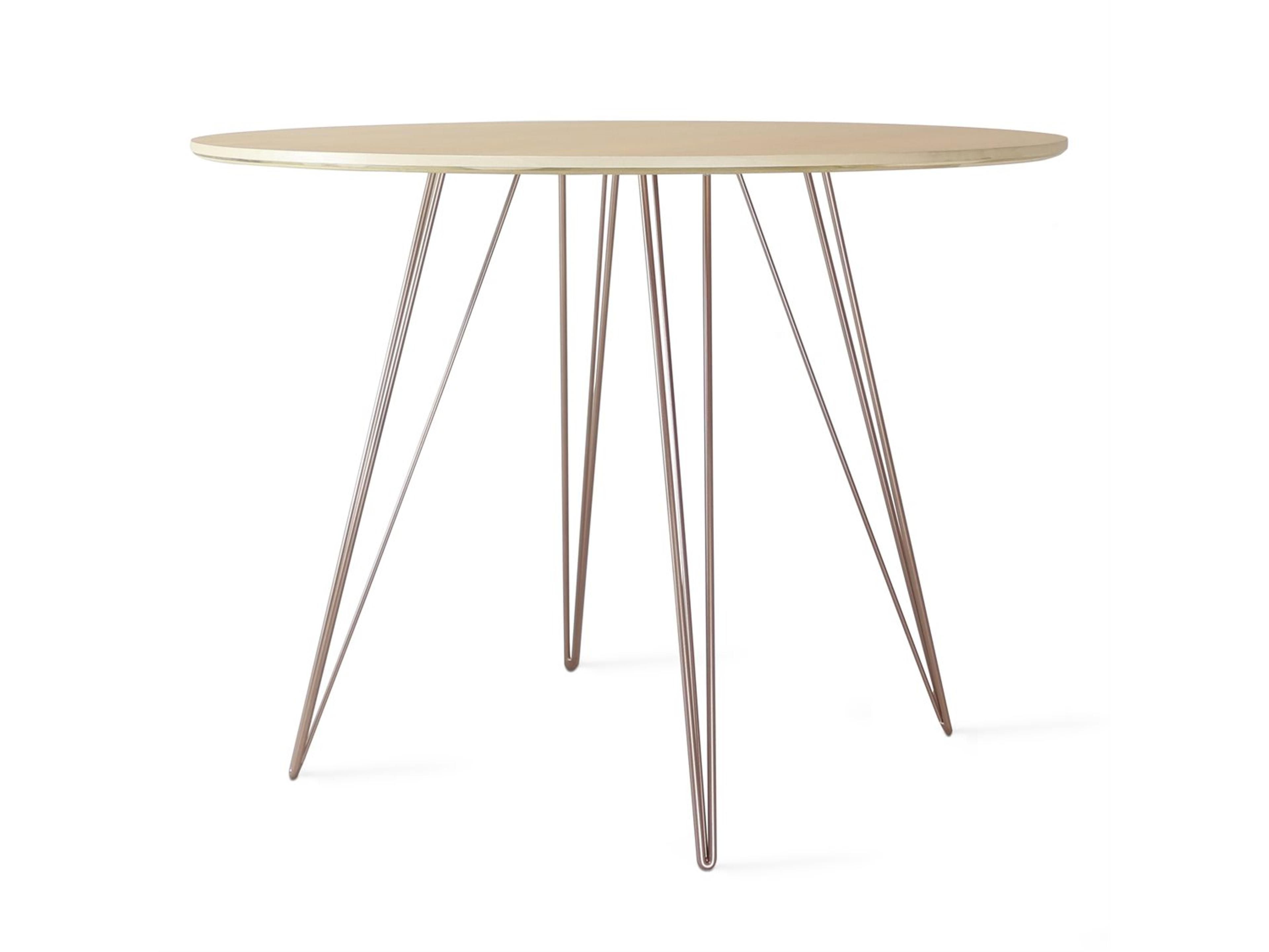 Williams Table Collection Round Wood Rose Copper Dining