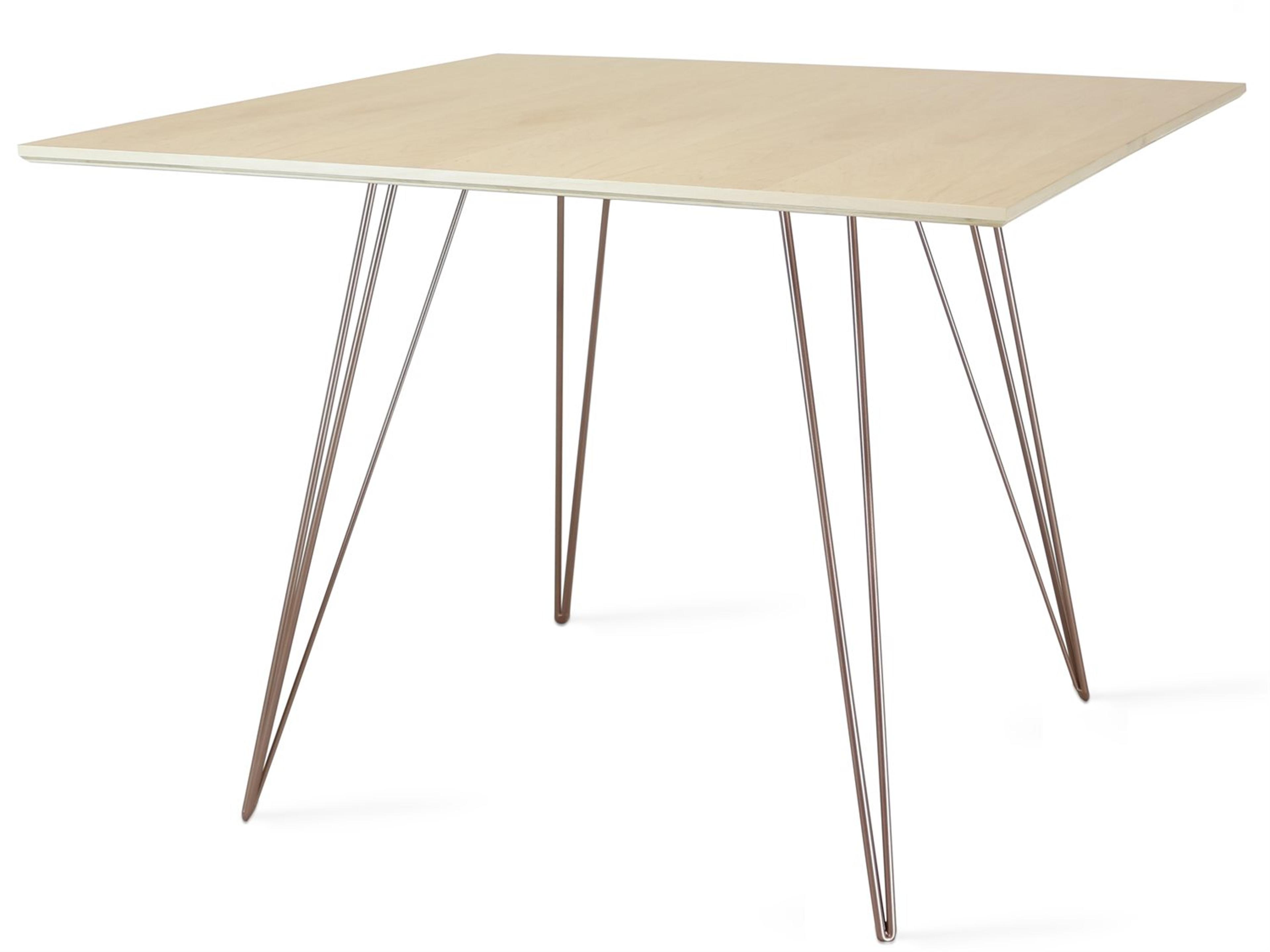 Williams Table Collection Square Wood Rose Copper Dining