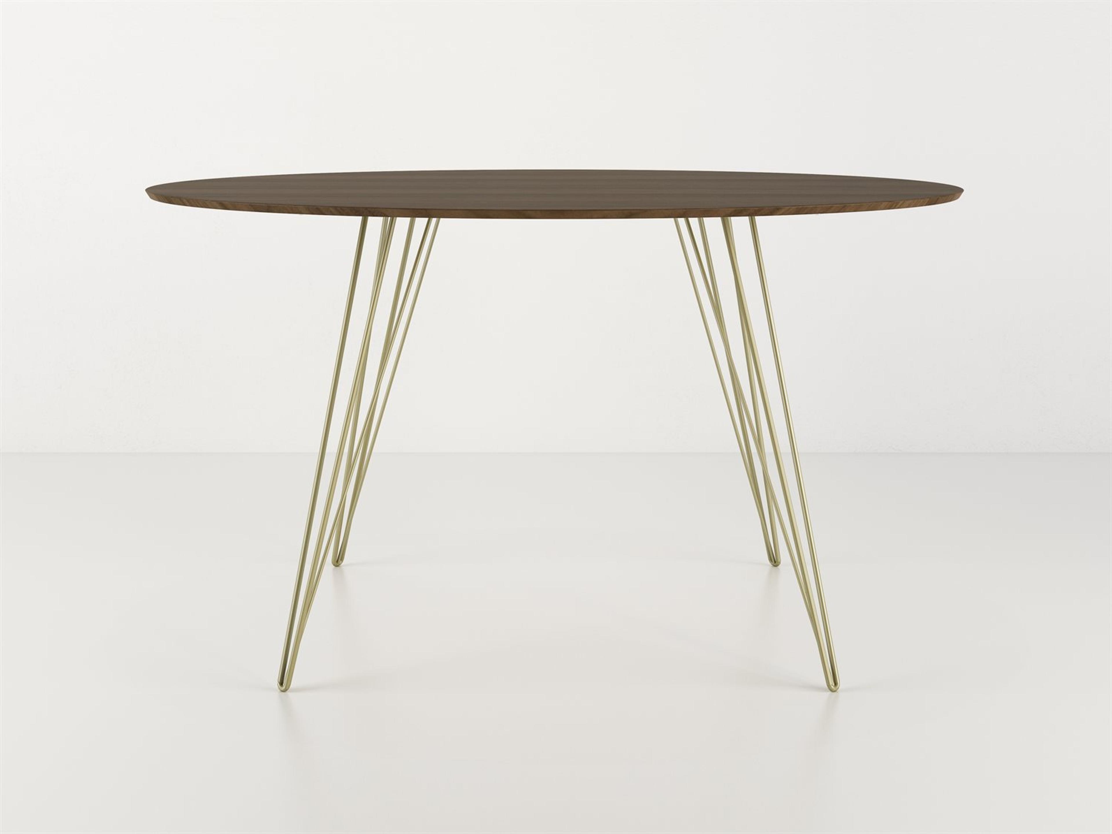 Williams Table Collection Oval Wood Brassy Gold Dining