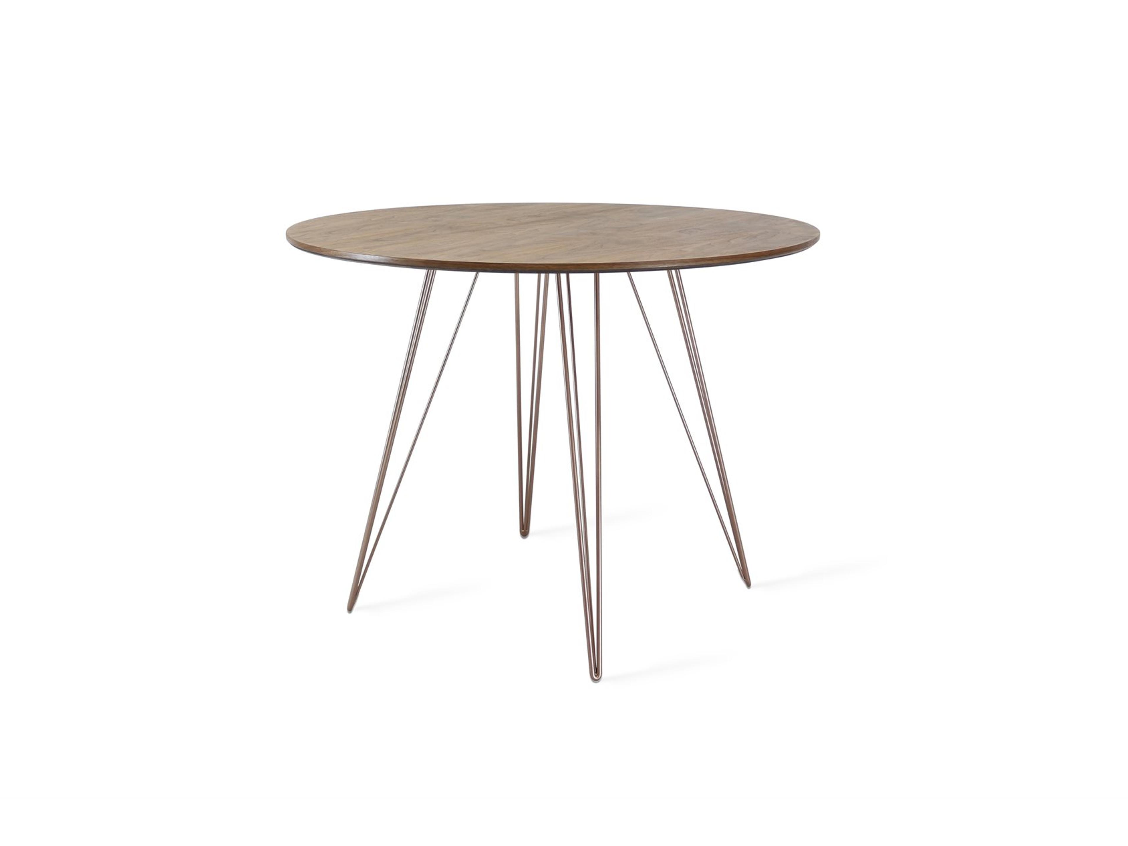 Williams Table Collection Round Wood Rose Copper Dining