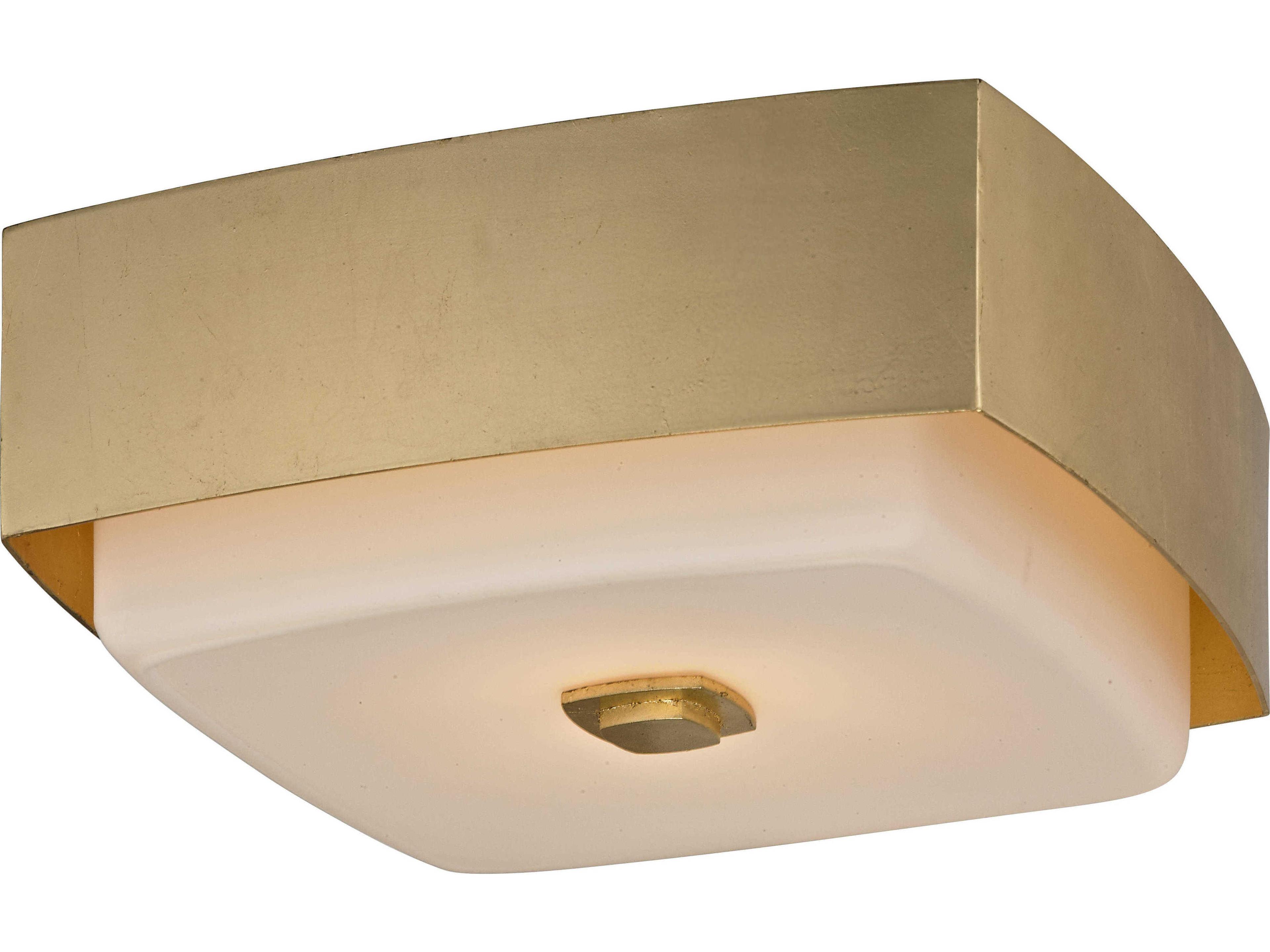 Allure 2-Light Gold Leaf Glass Geometric Flush Mount