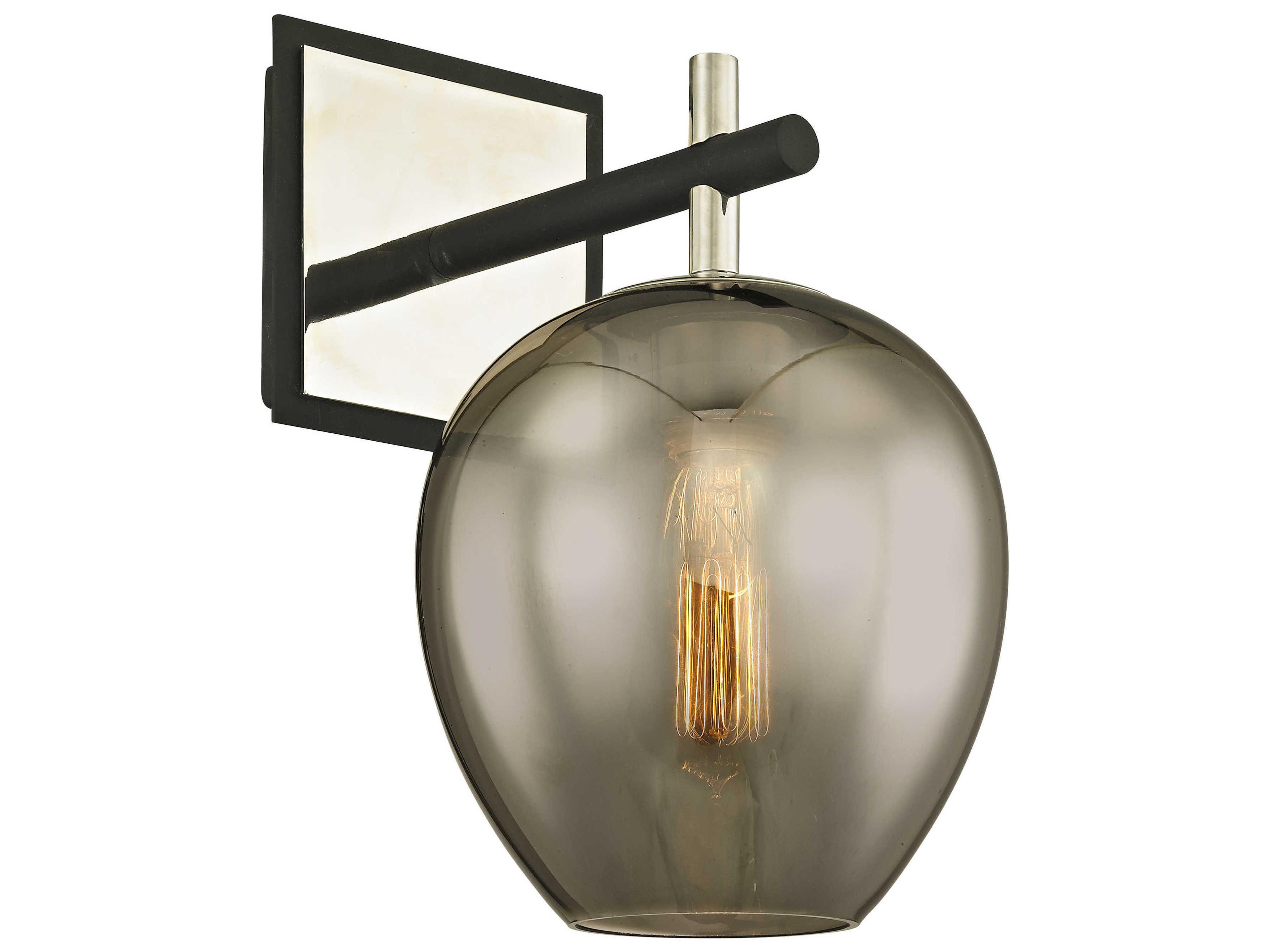 Iliad 1-Light Carbide Black Glass Wall Sconce