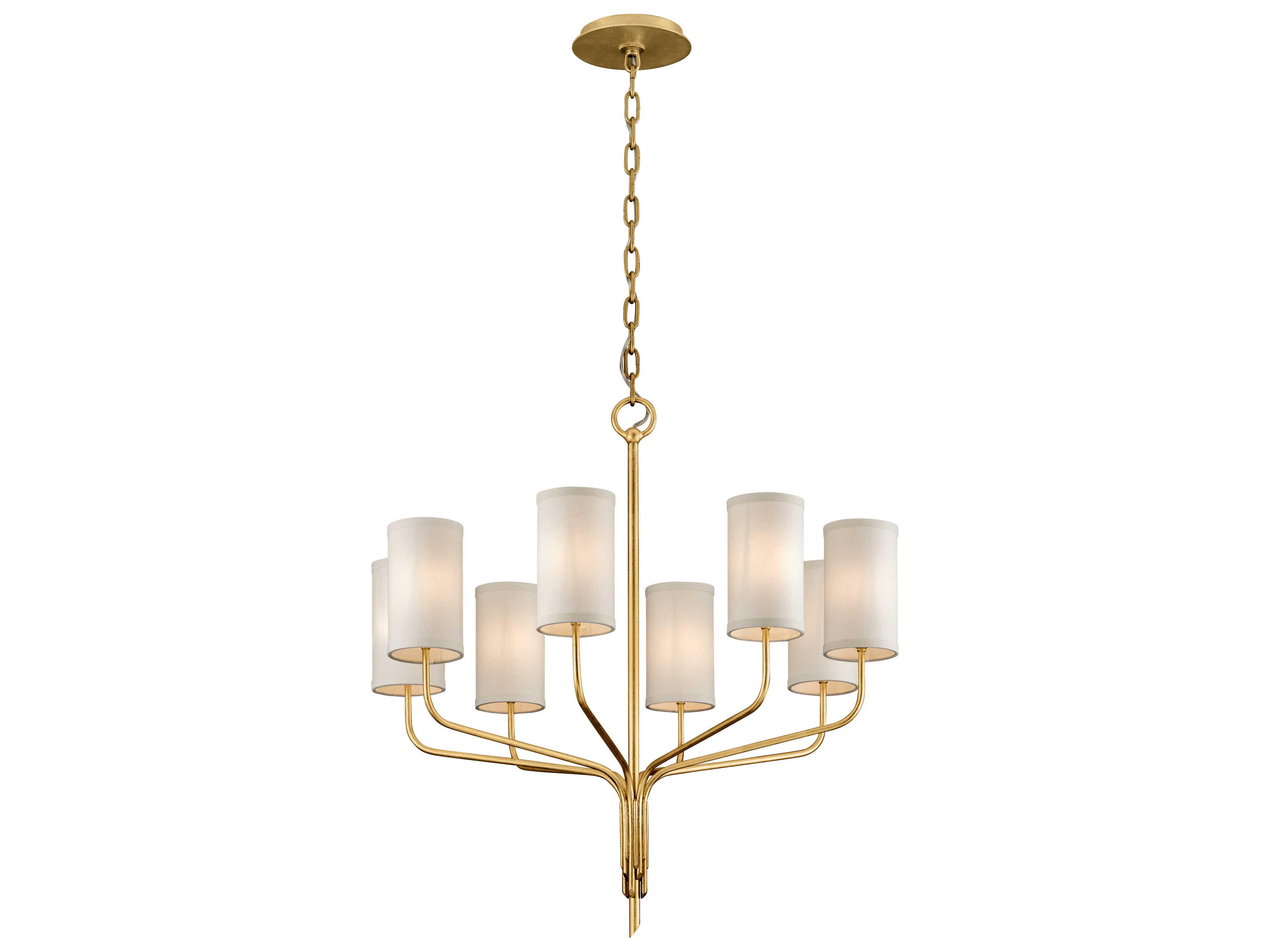 Juniper 8 Light Chandelier in Textured Gold Leaf