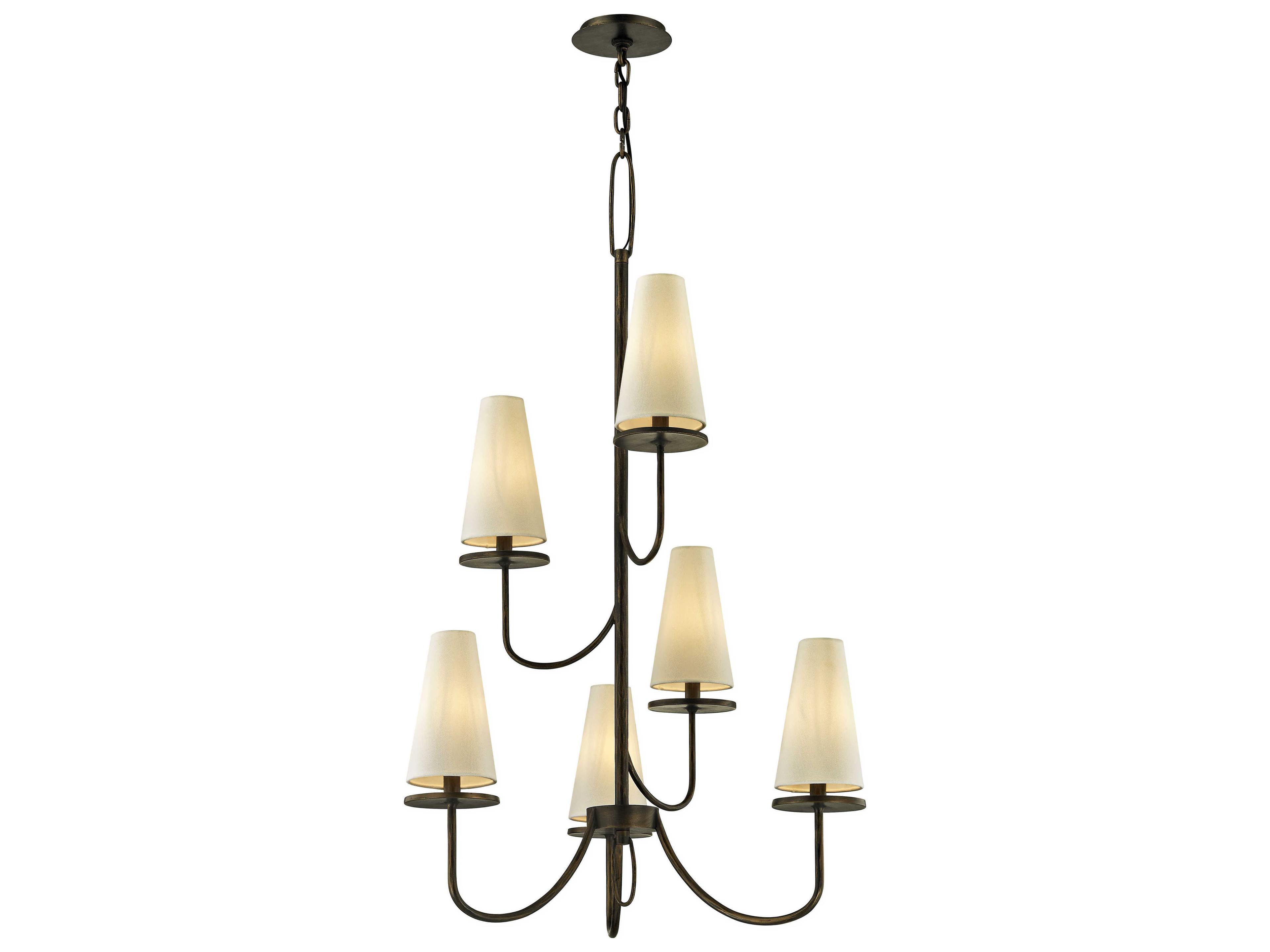 Marcel 6-Light Pompeii Bronze Tiered Chandelier