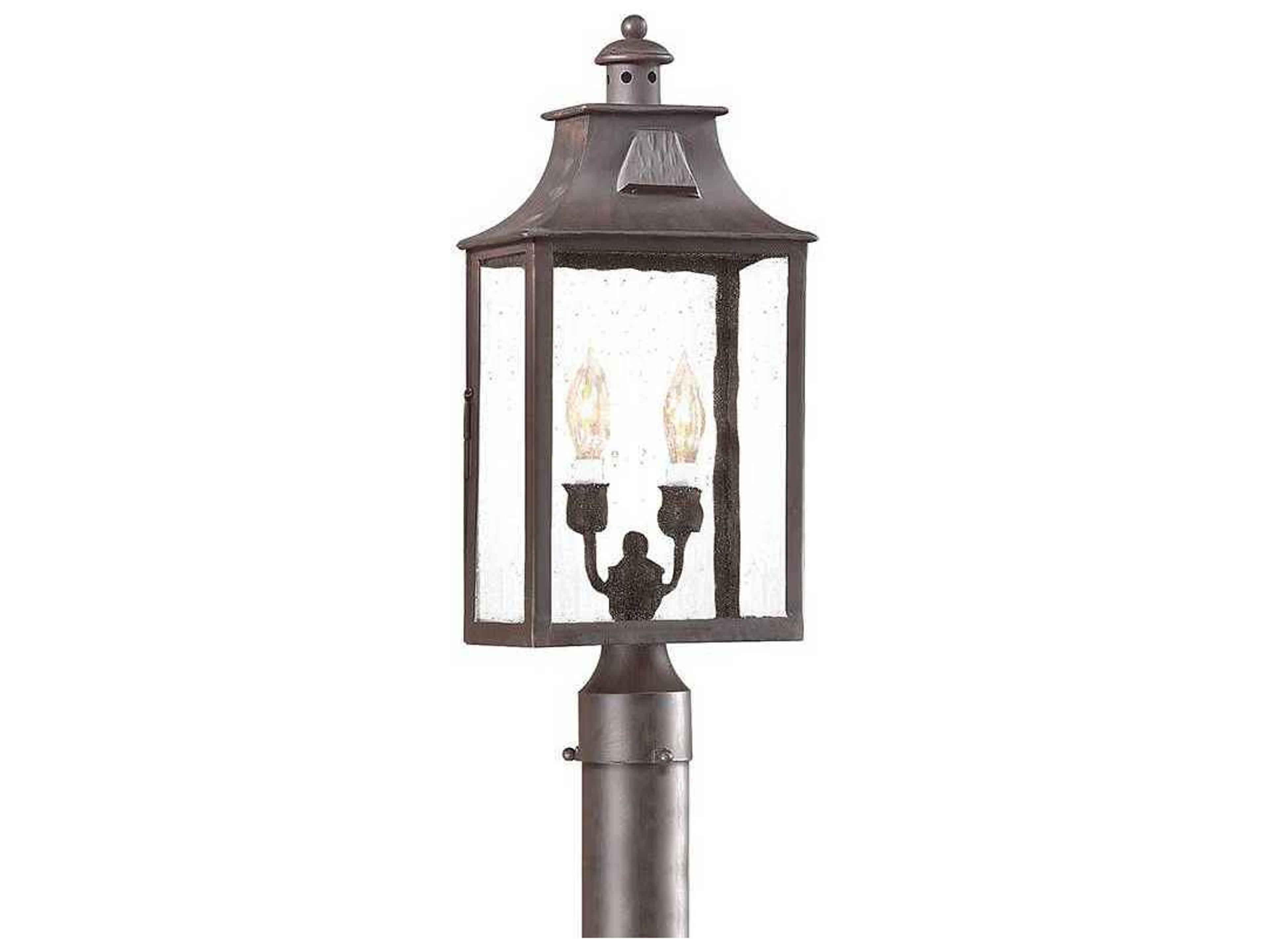 Newton Two Light Outdoor Post Lantern in Old Bronze