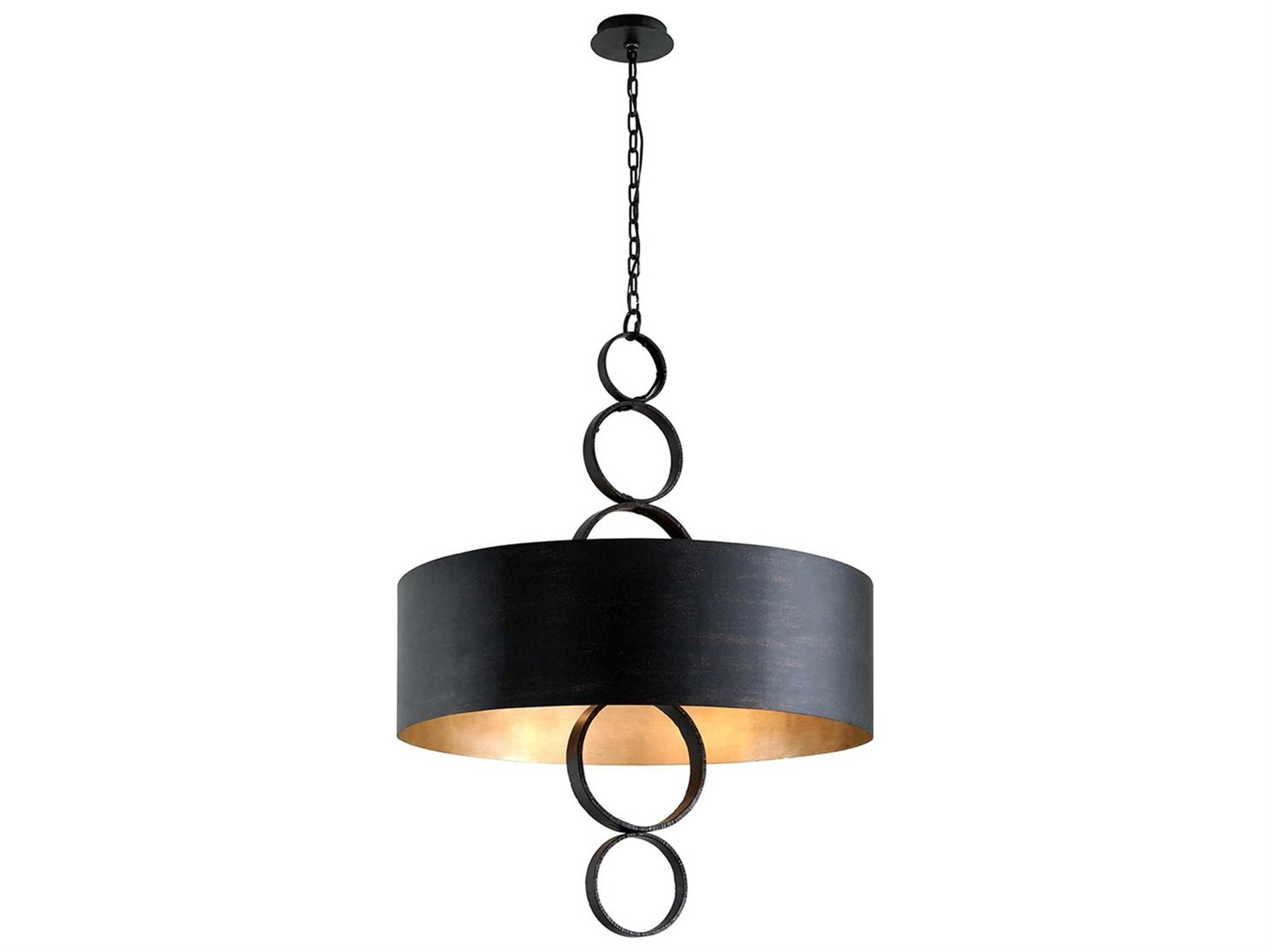 Rivington 8-Light Charred Copper Drum Pendant