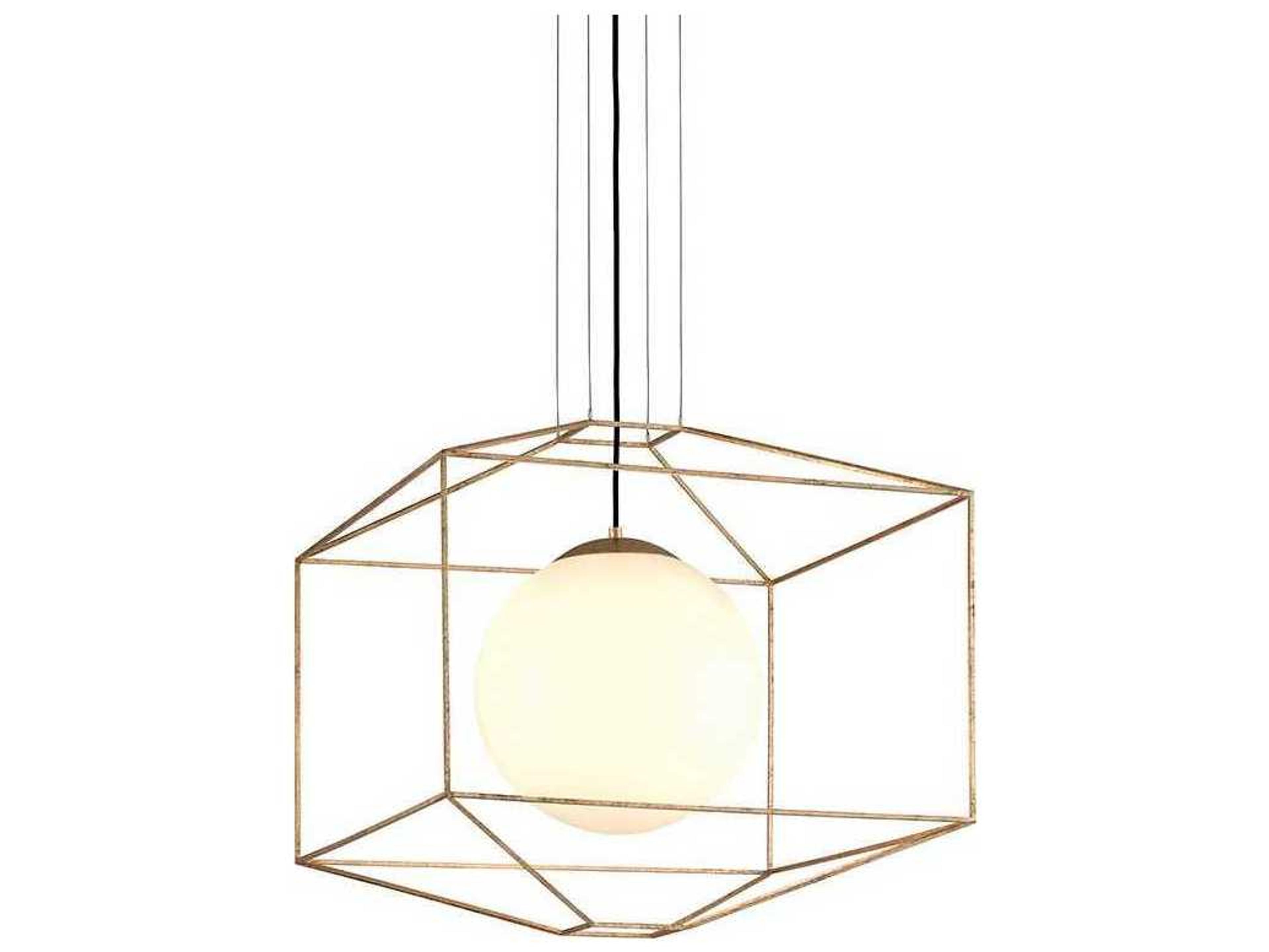 Silhouette 1-Light Gold Leaf Glass Globe Pendant