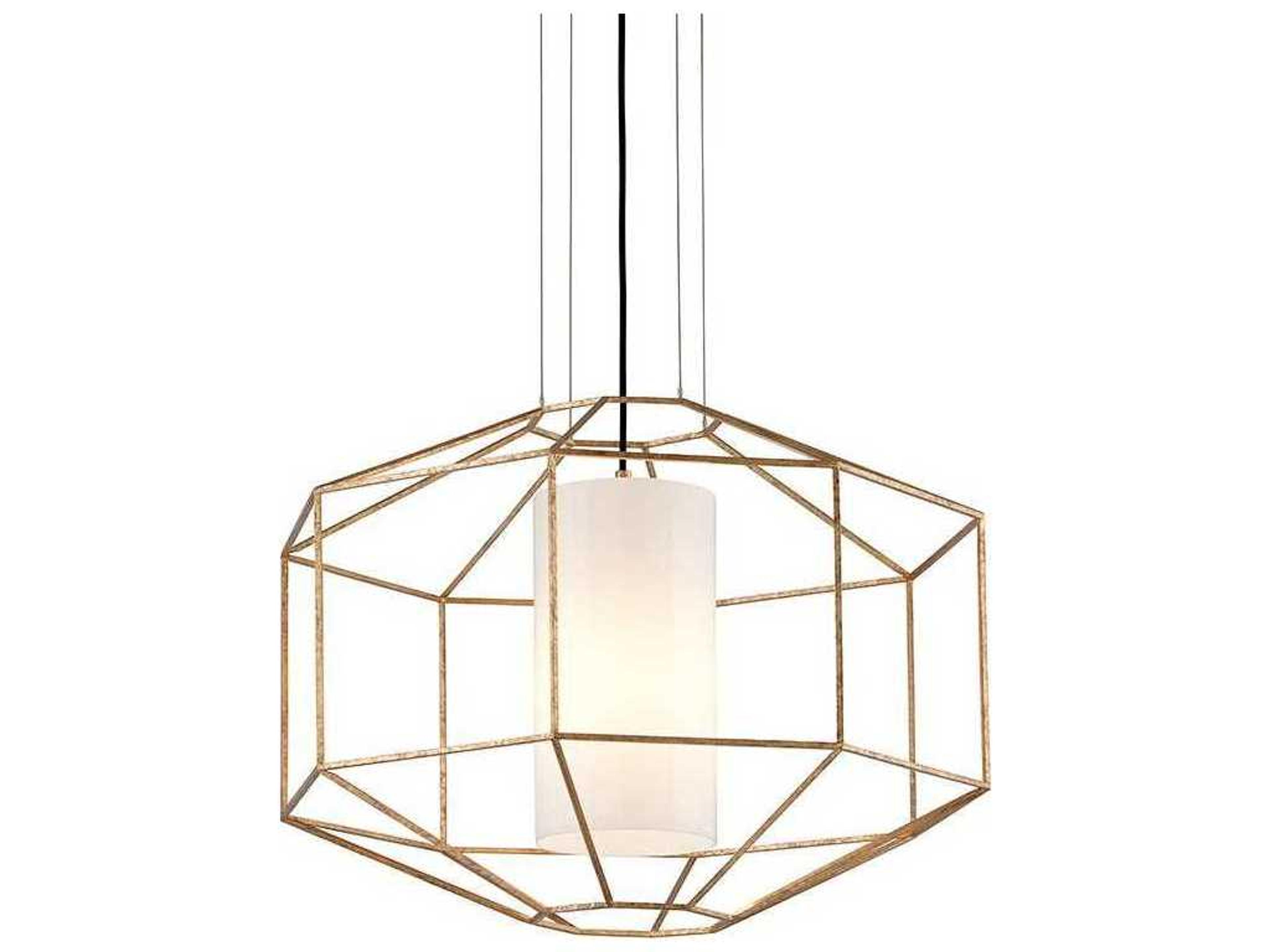 Silhouette 1-Light Gold Leaf Glass Cylinder Pendant