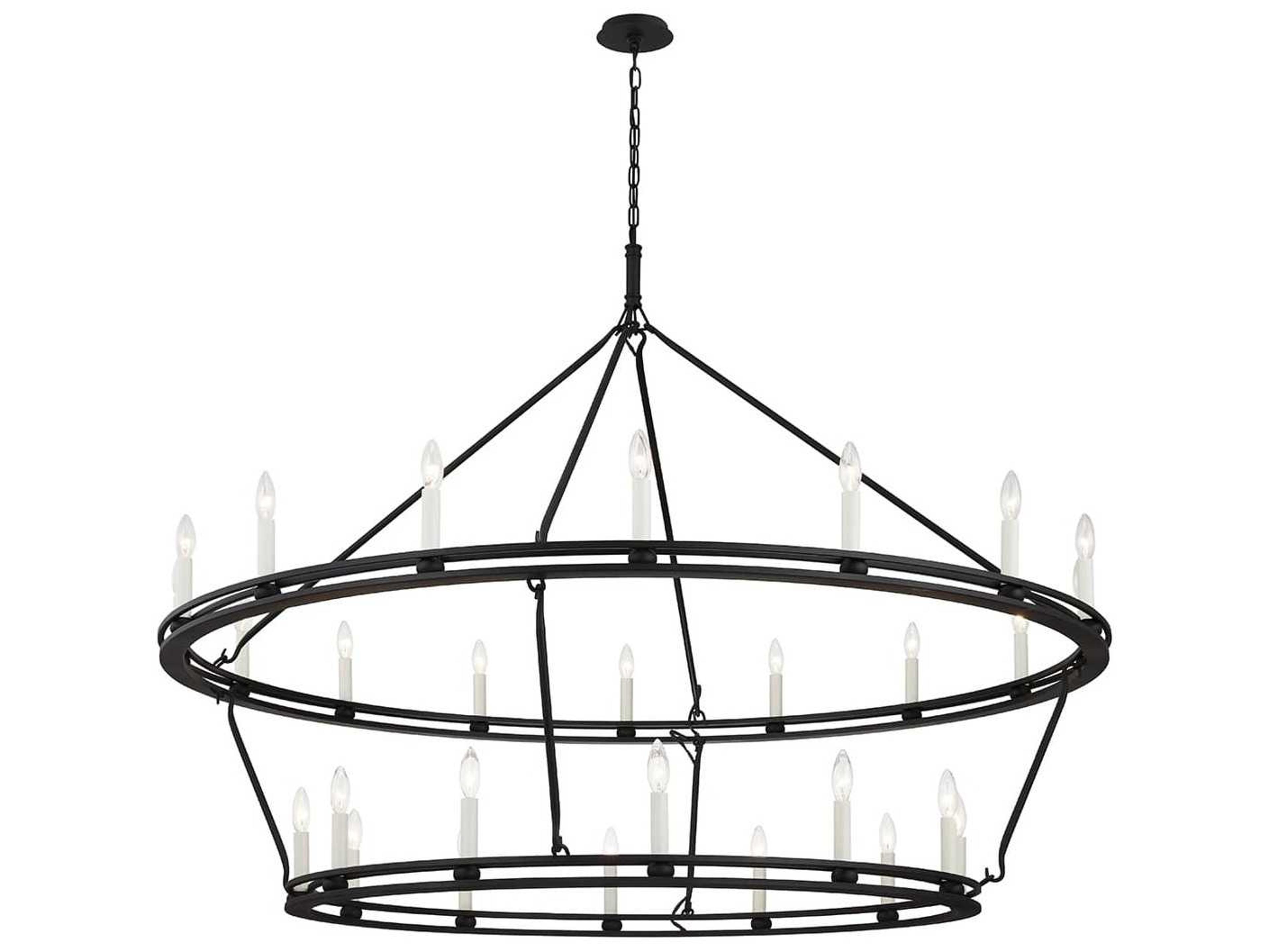 Sutton 28 Light Chandelier Textured Black Two Tier