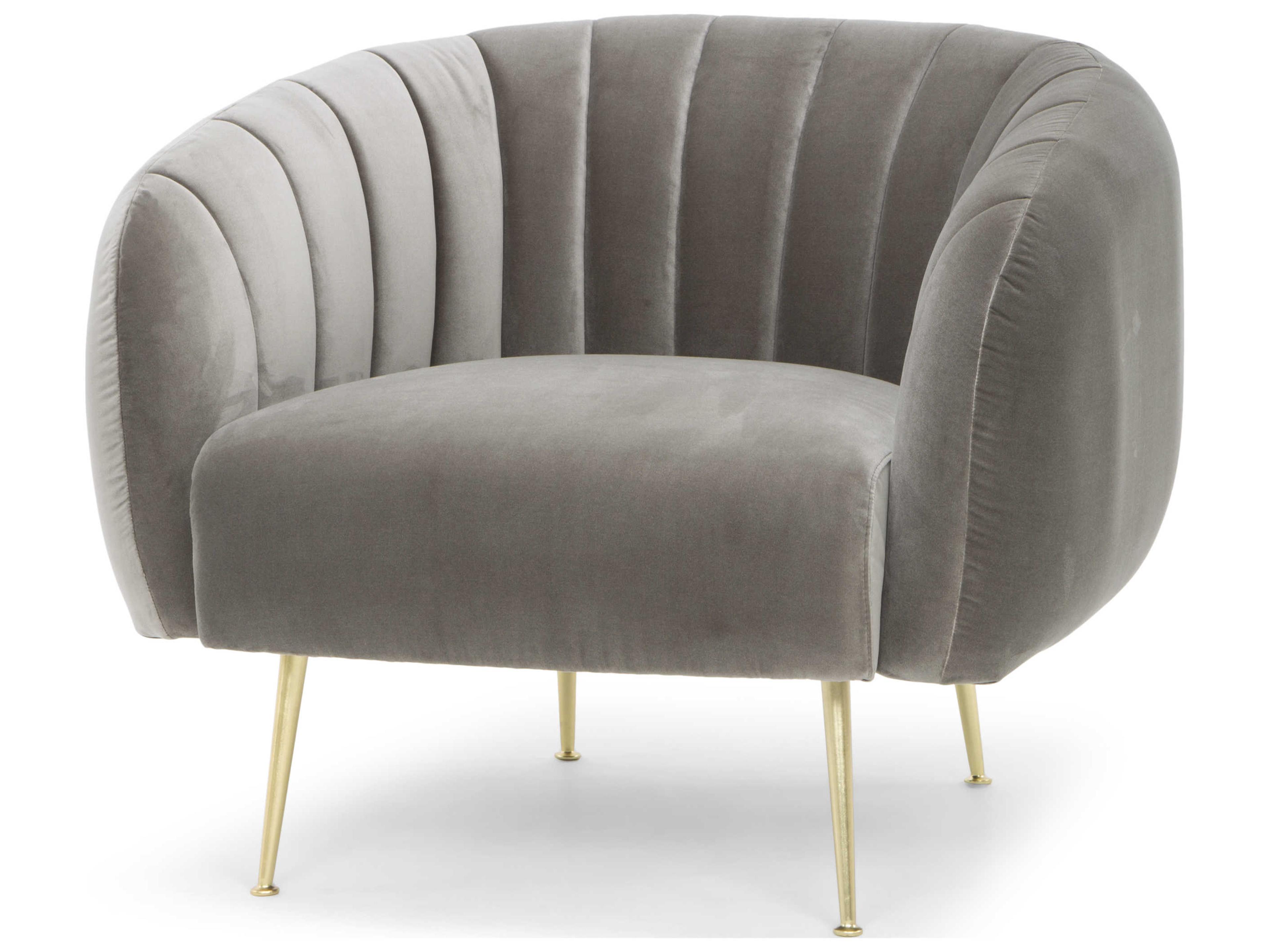 Metro Channeled Accent Chair Mouse Grey Velvet