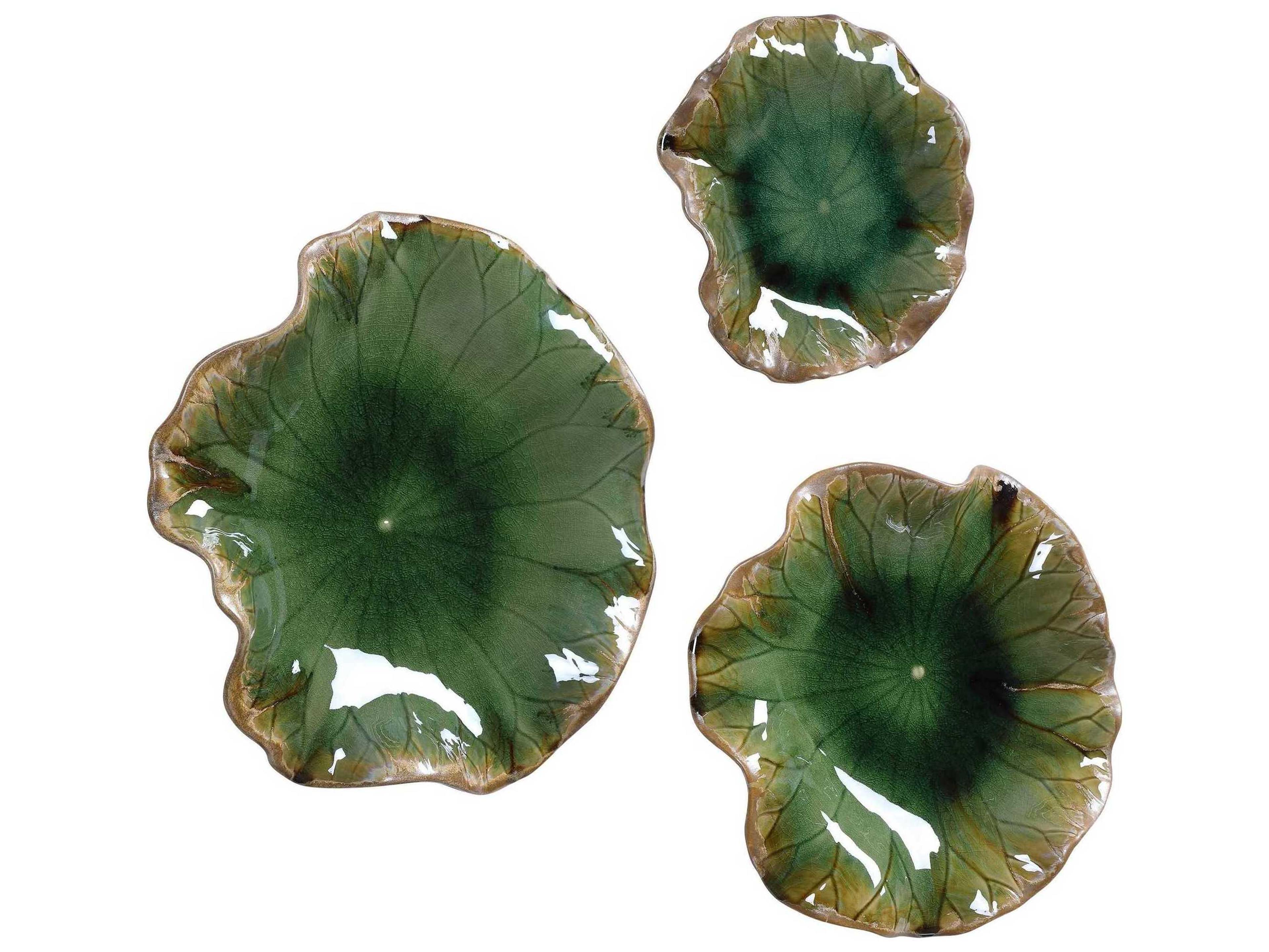 Abella Green Ceramic Wall Decor Set of 3