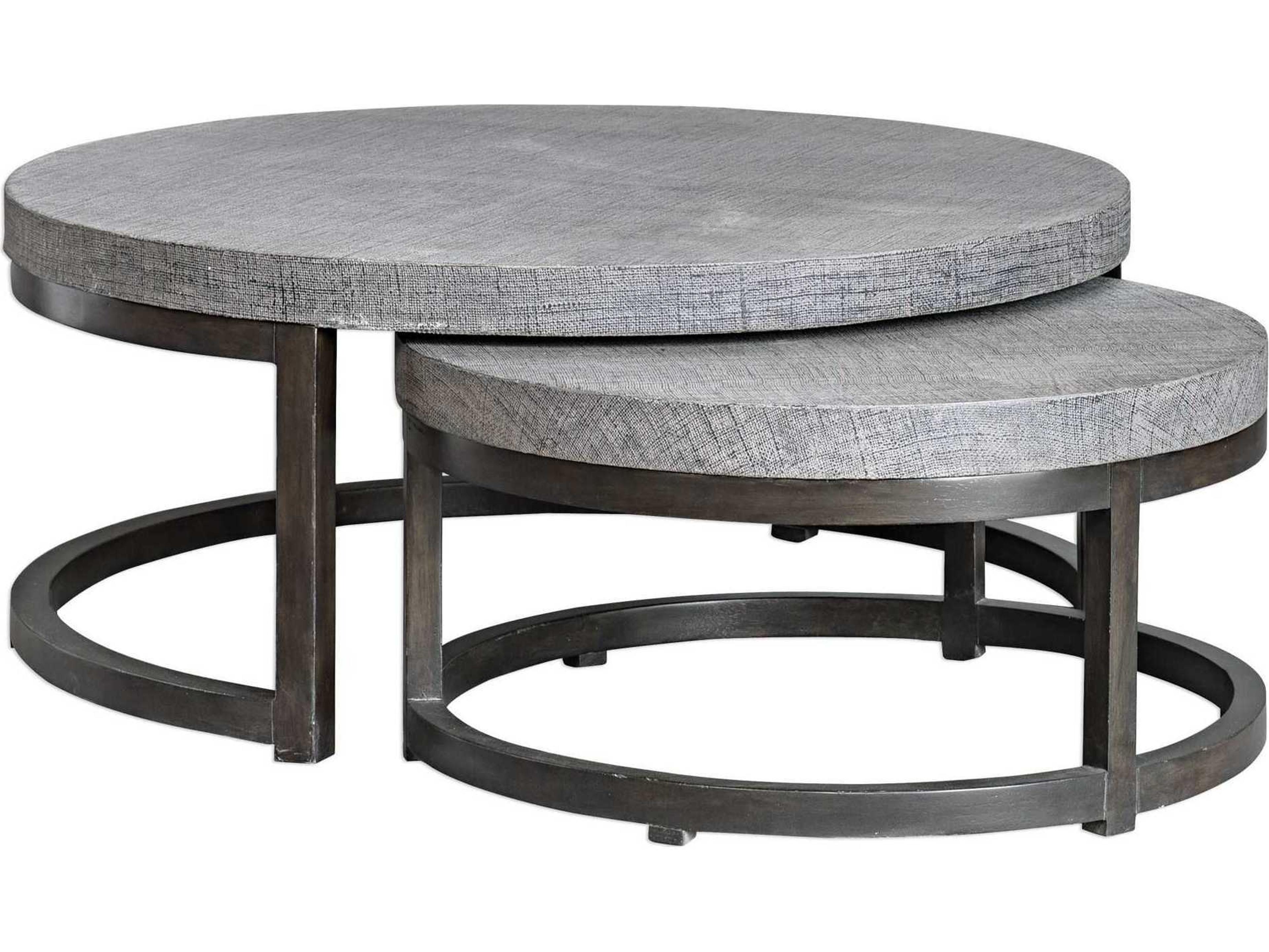 Aiyara Round Taupe Black Coffee Table