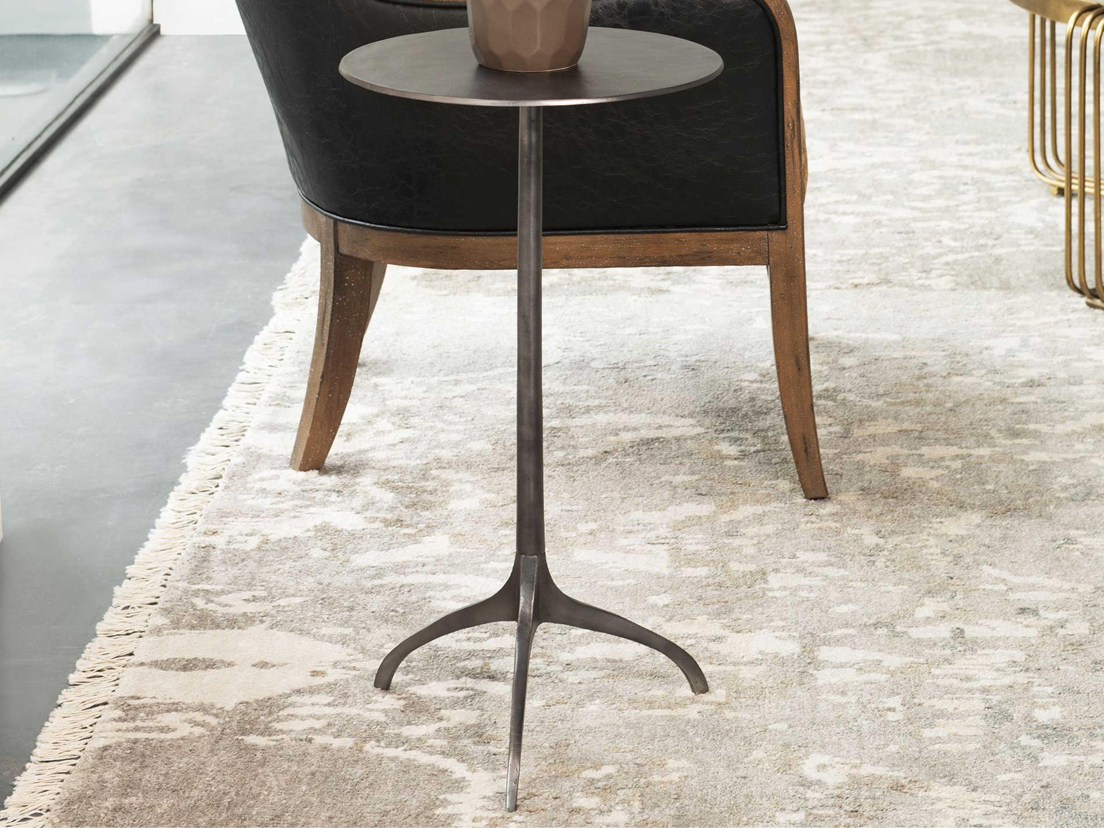 Uttermost Beacon Round Metal Age Steel End Table