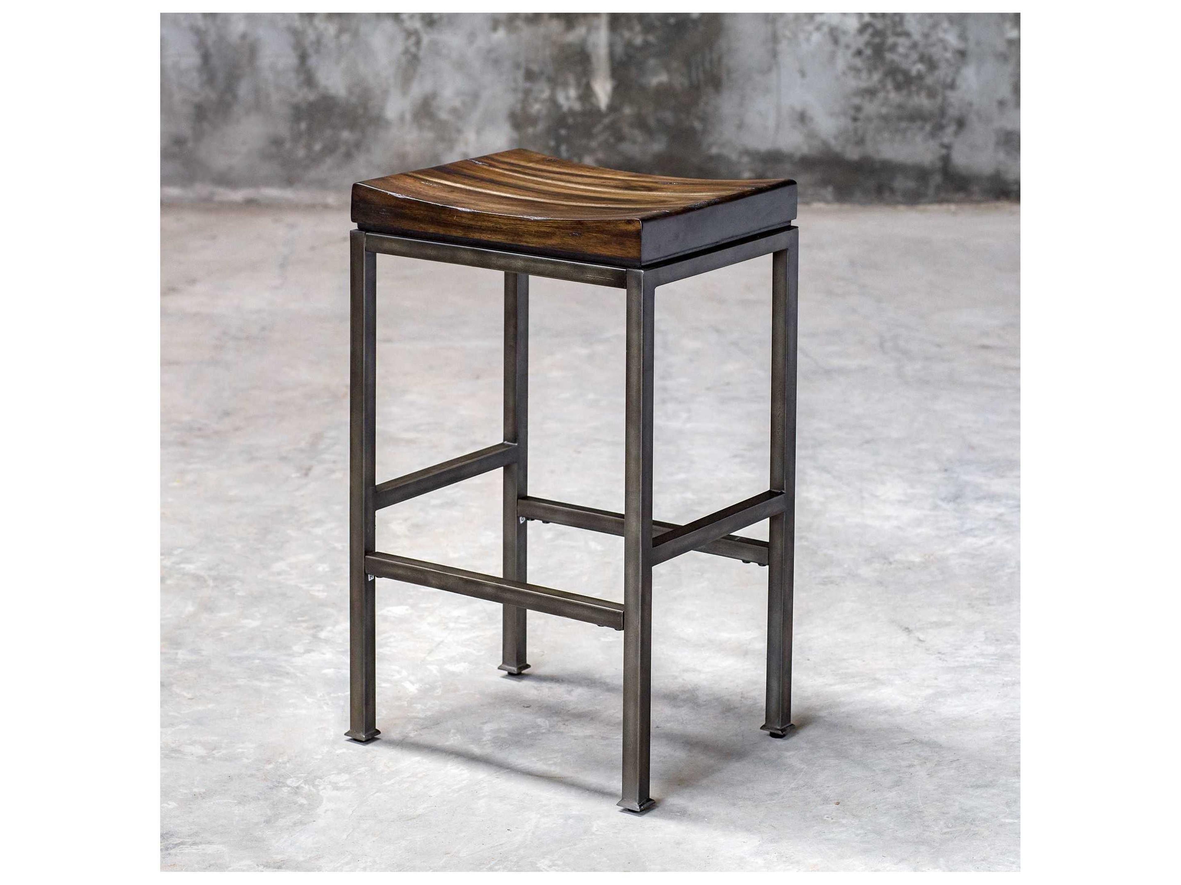 Uttermost Beck Burnished Dark Walnut Bar Stool