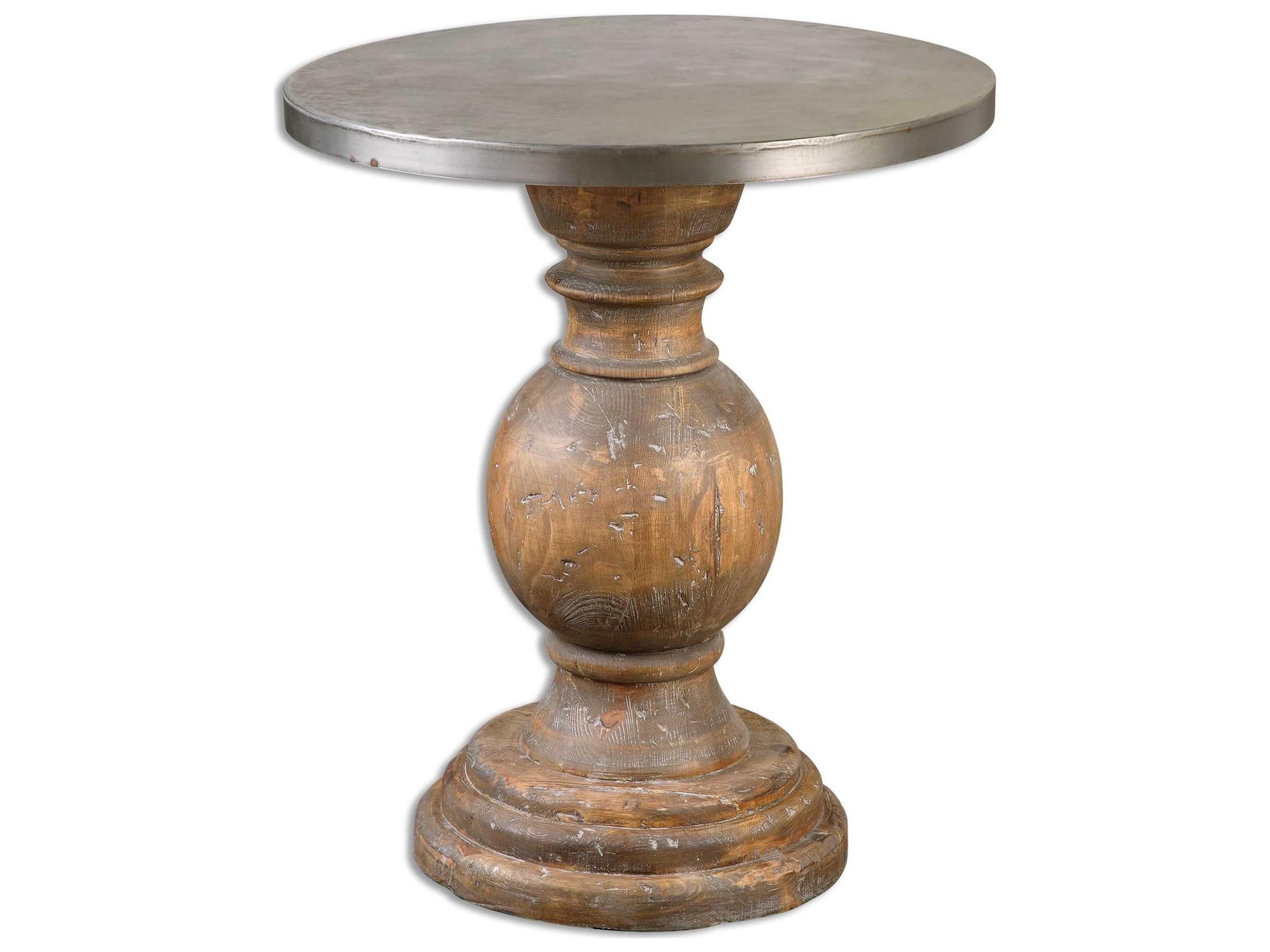 Uttermost Blythe Round Metal Natural End Table