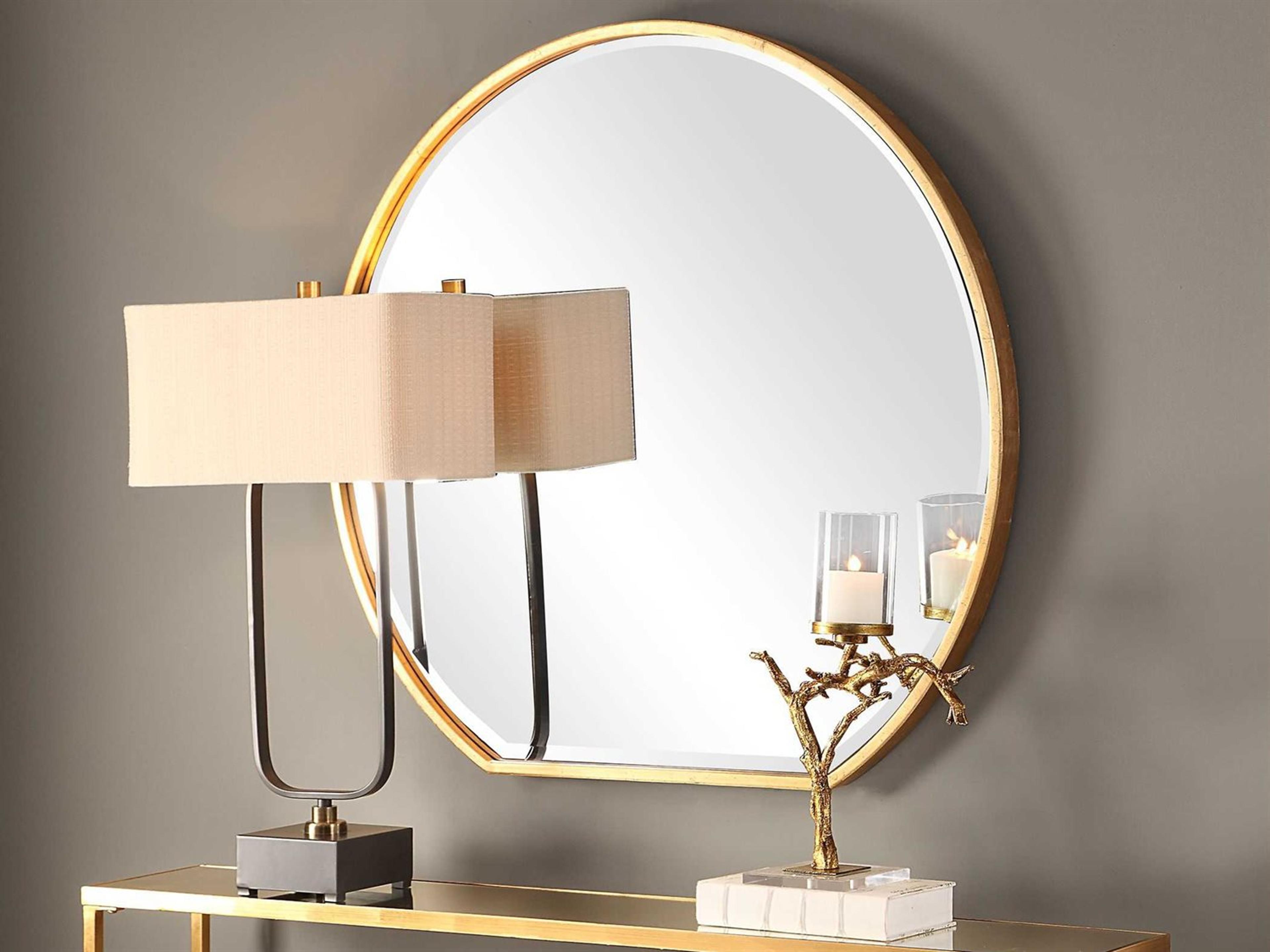 Uttermost Cabell Metallic Gold Round Wall Mirror