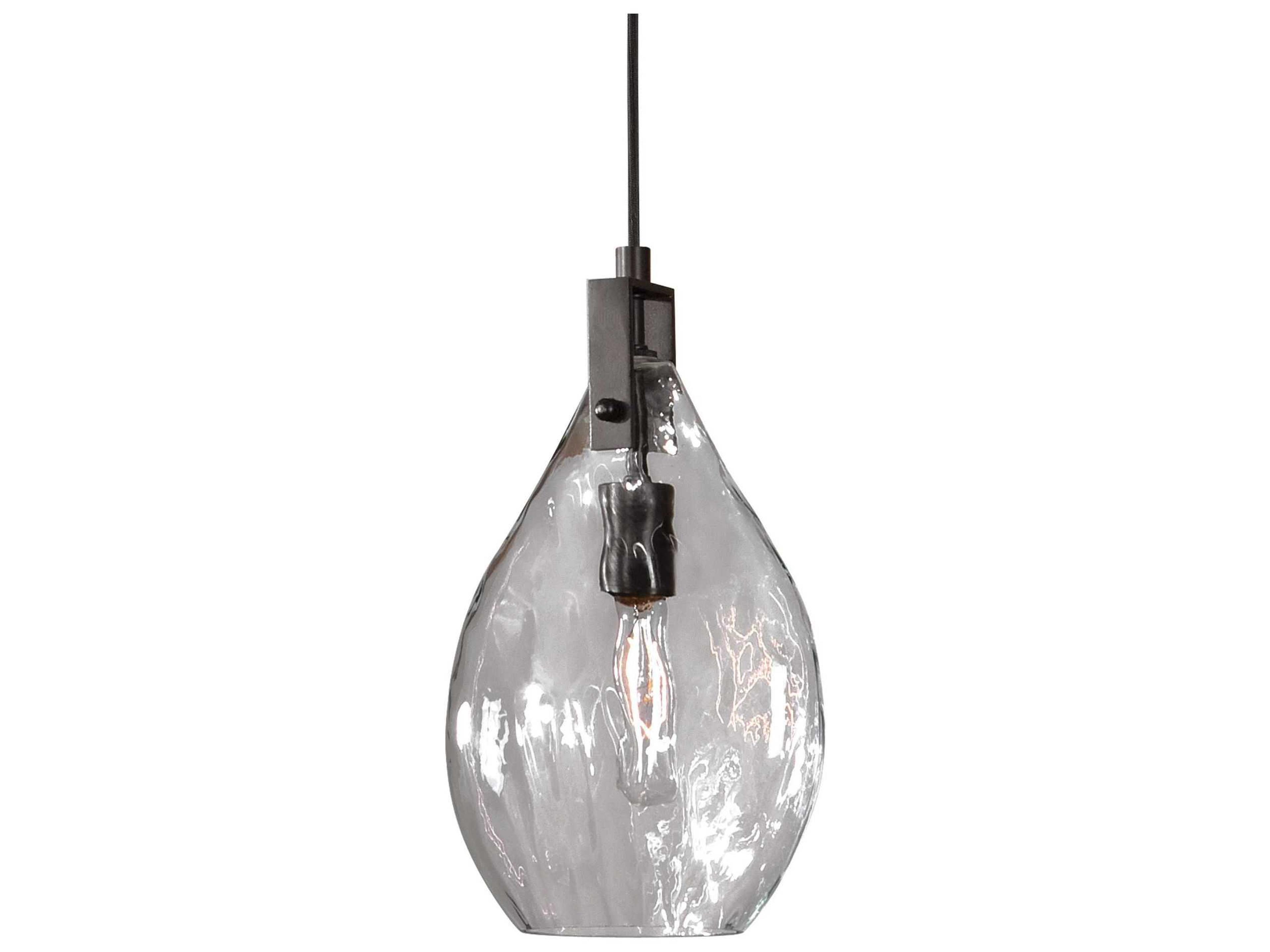Uttermost Campester 1-Light Matte Black Glass Pendant