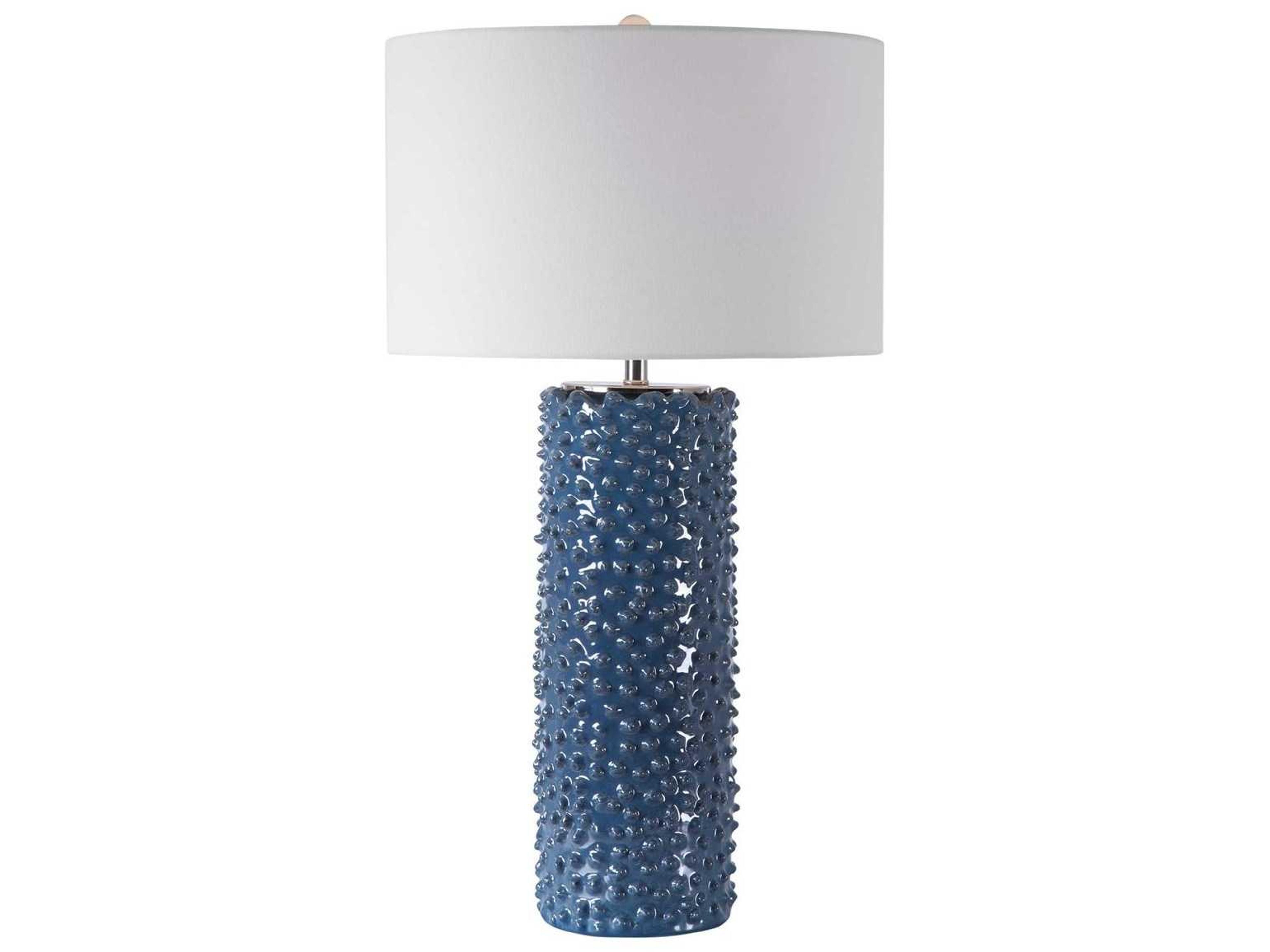 Uttermost Ciji Deep Indigo Round Drum Hardback Blue Buffet Lamp