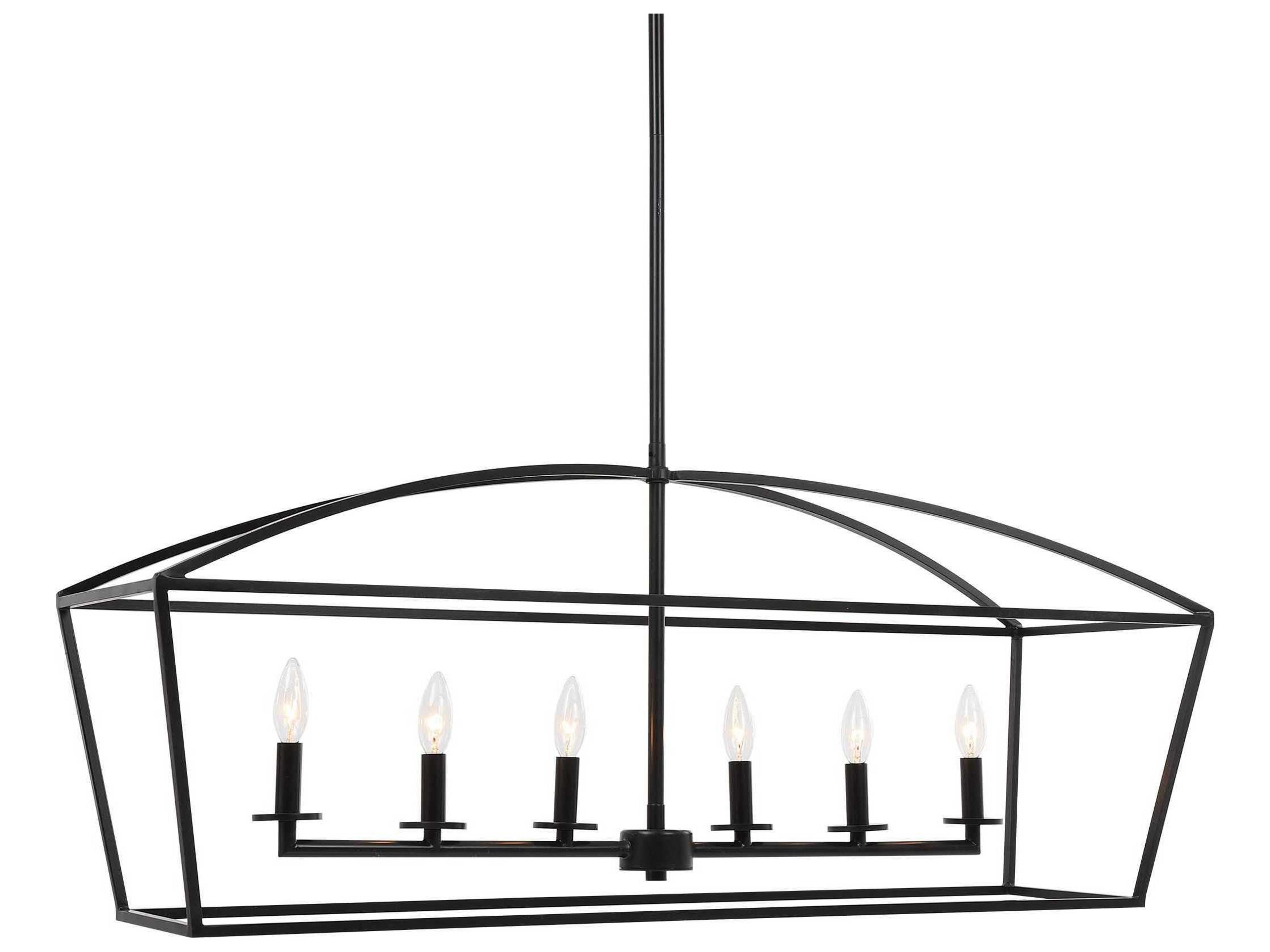 Uttermost Clayton 6-Light Deep Weathered Bronze Linear Island Pendant