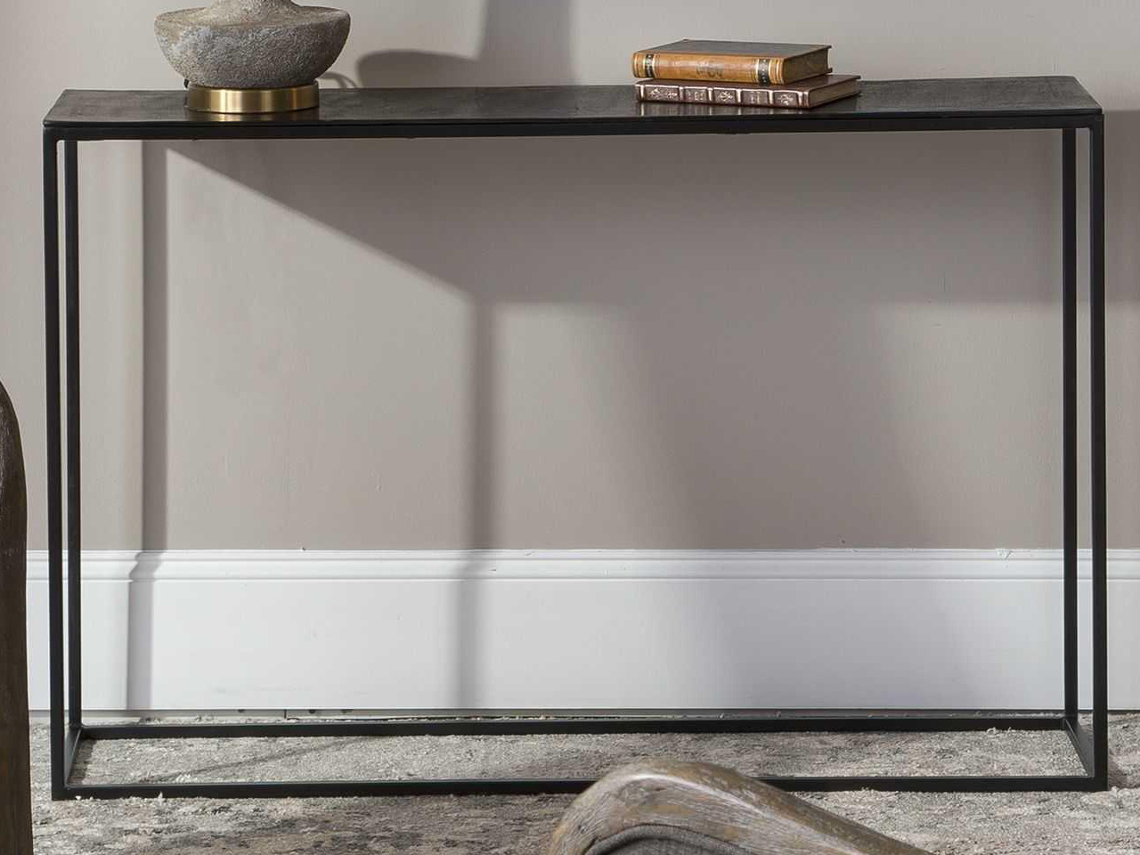 Uttermost Coreene Industrial Rectangular Metal Antique Bronze Console Table