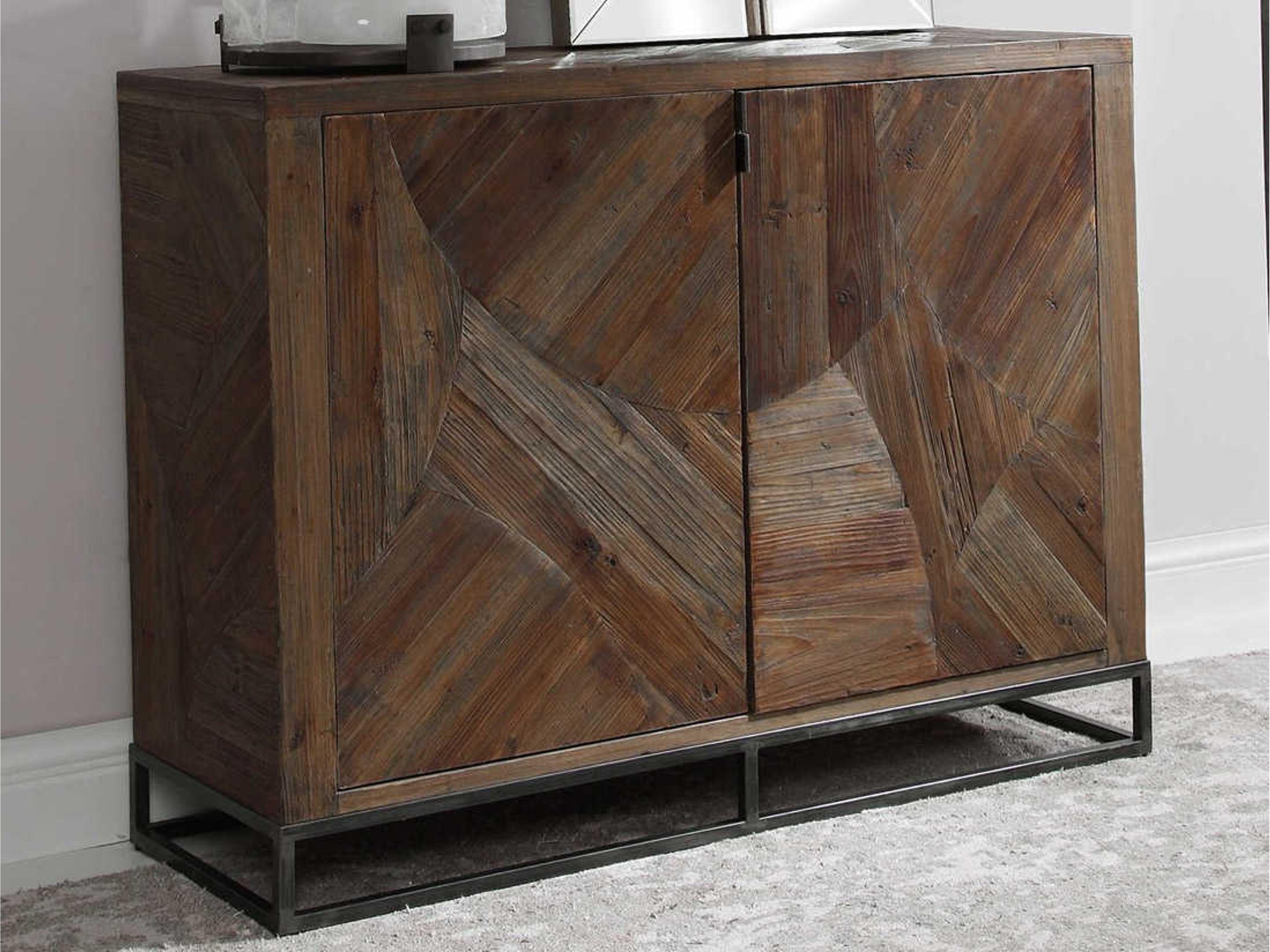 Uttermost Evros Walnut Aged Gunmetal Brown Ply Wood Accent Chest