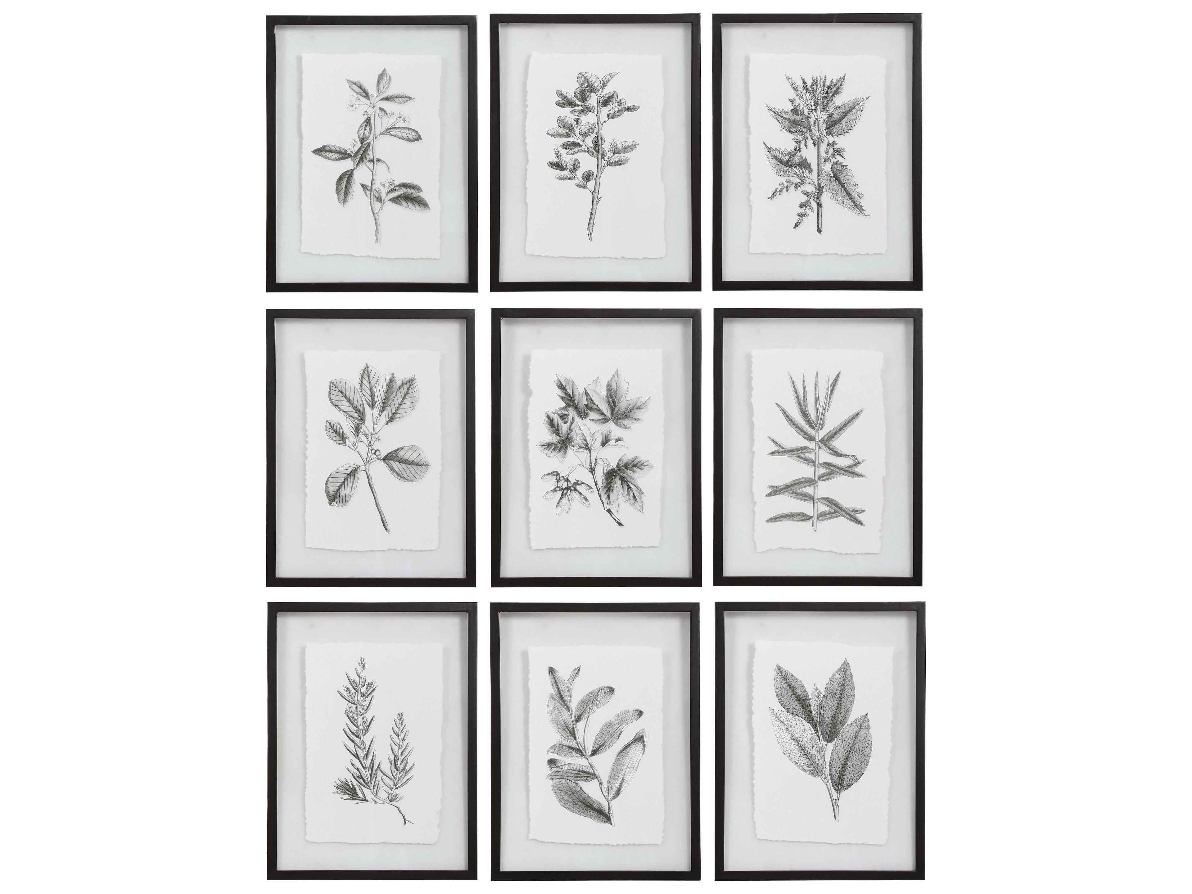 Farmhouse Florals Canvas Wall Art Set of 9