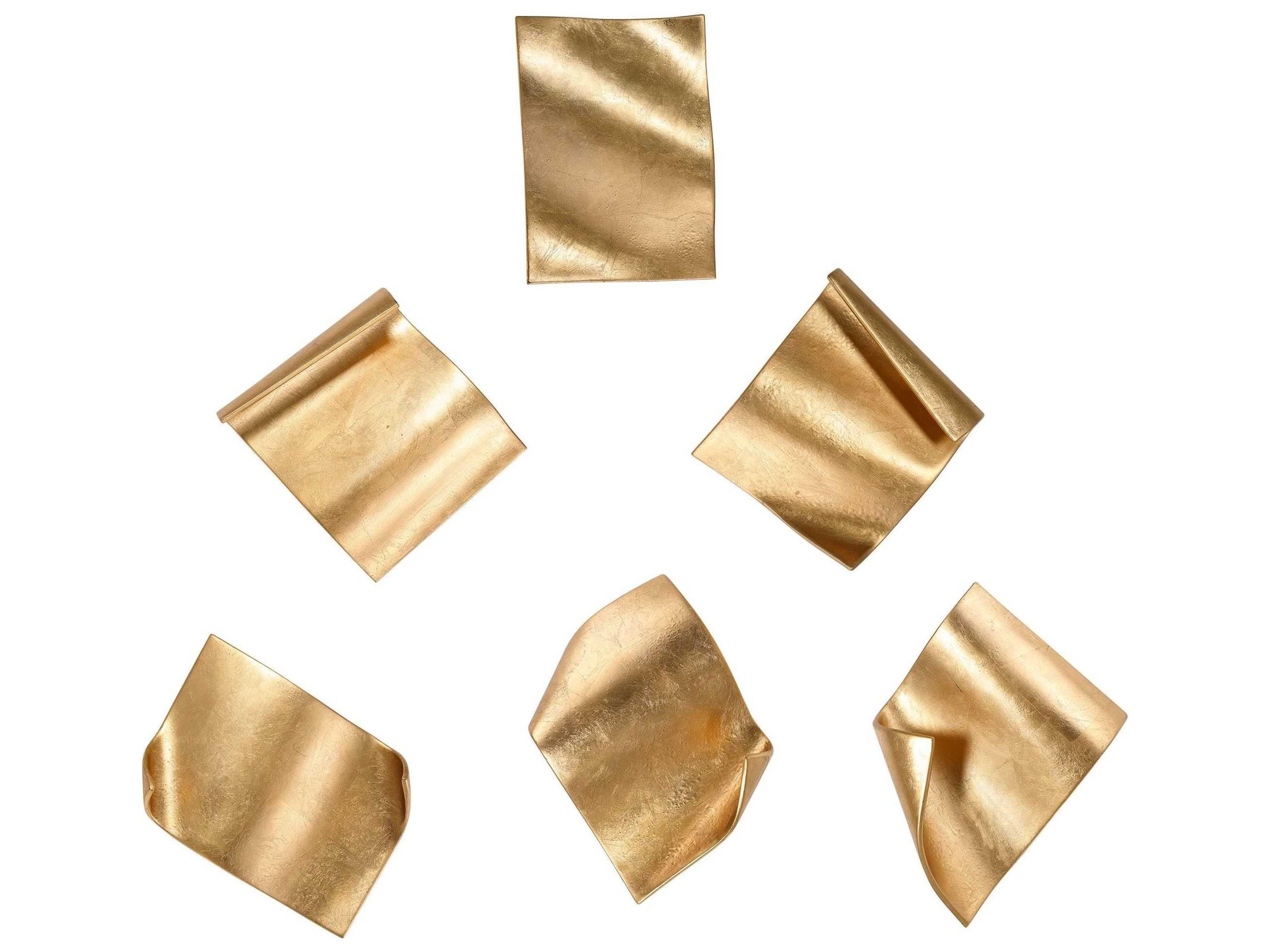 Uttermost Gold Leaf Fluttering Pages Metal Wall Art Set of 6