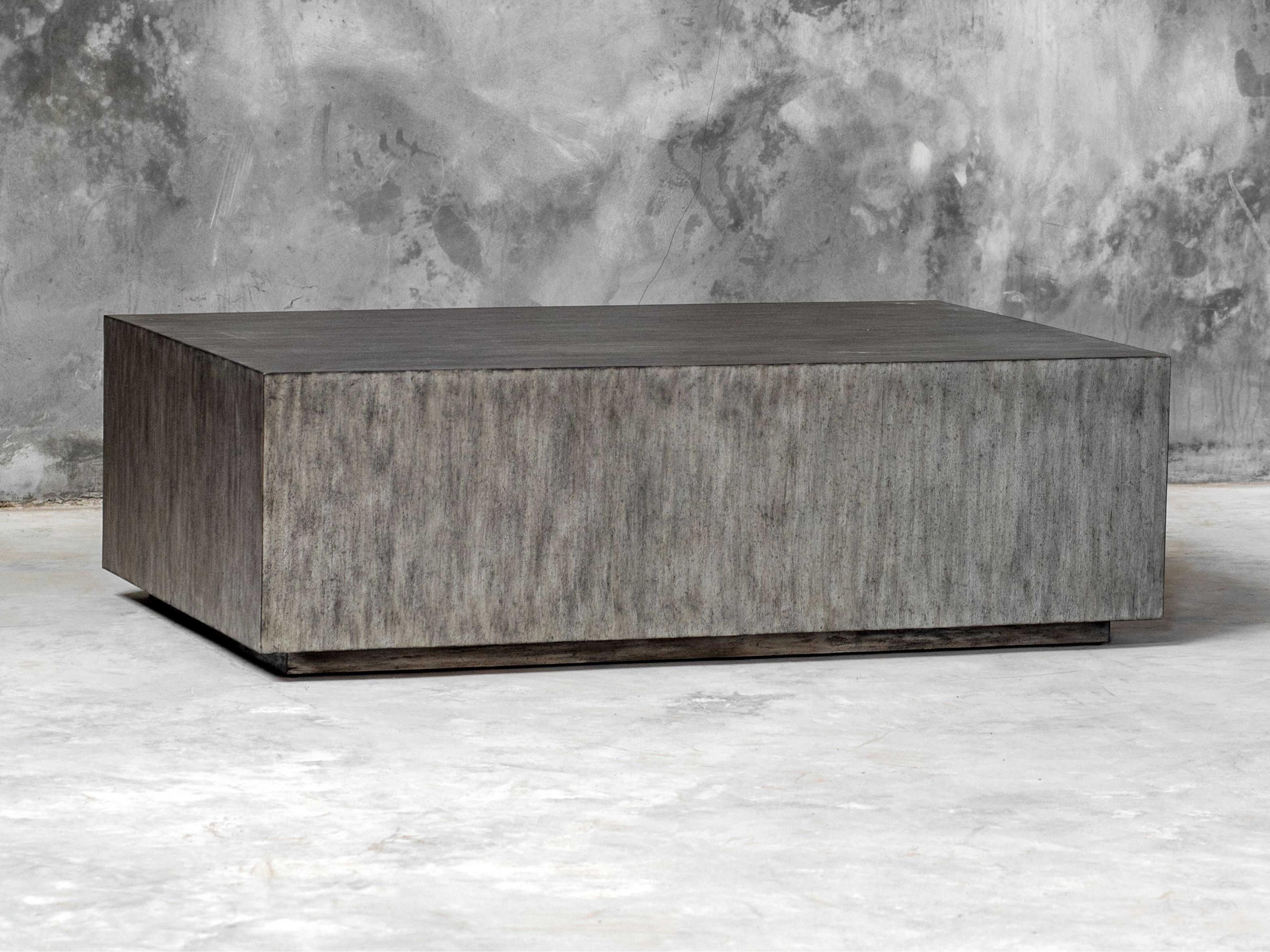 Uttermost Kareem Rectangular Wood Warm Metallic Gray Coffee Table