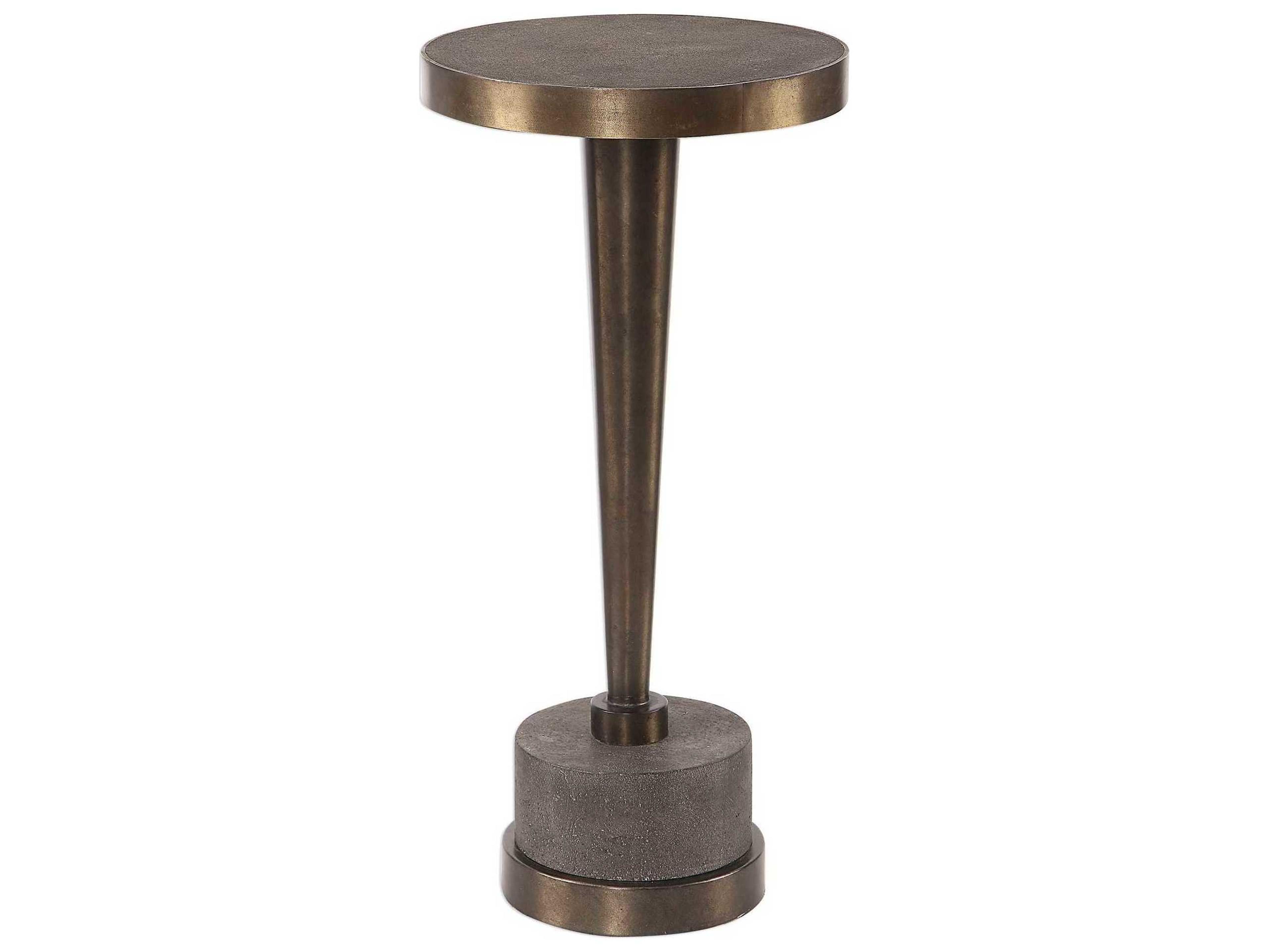 Uttermost Masika Round Stone Natural Gray End Table