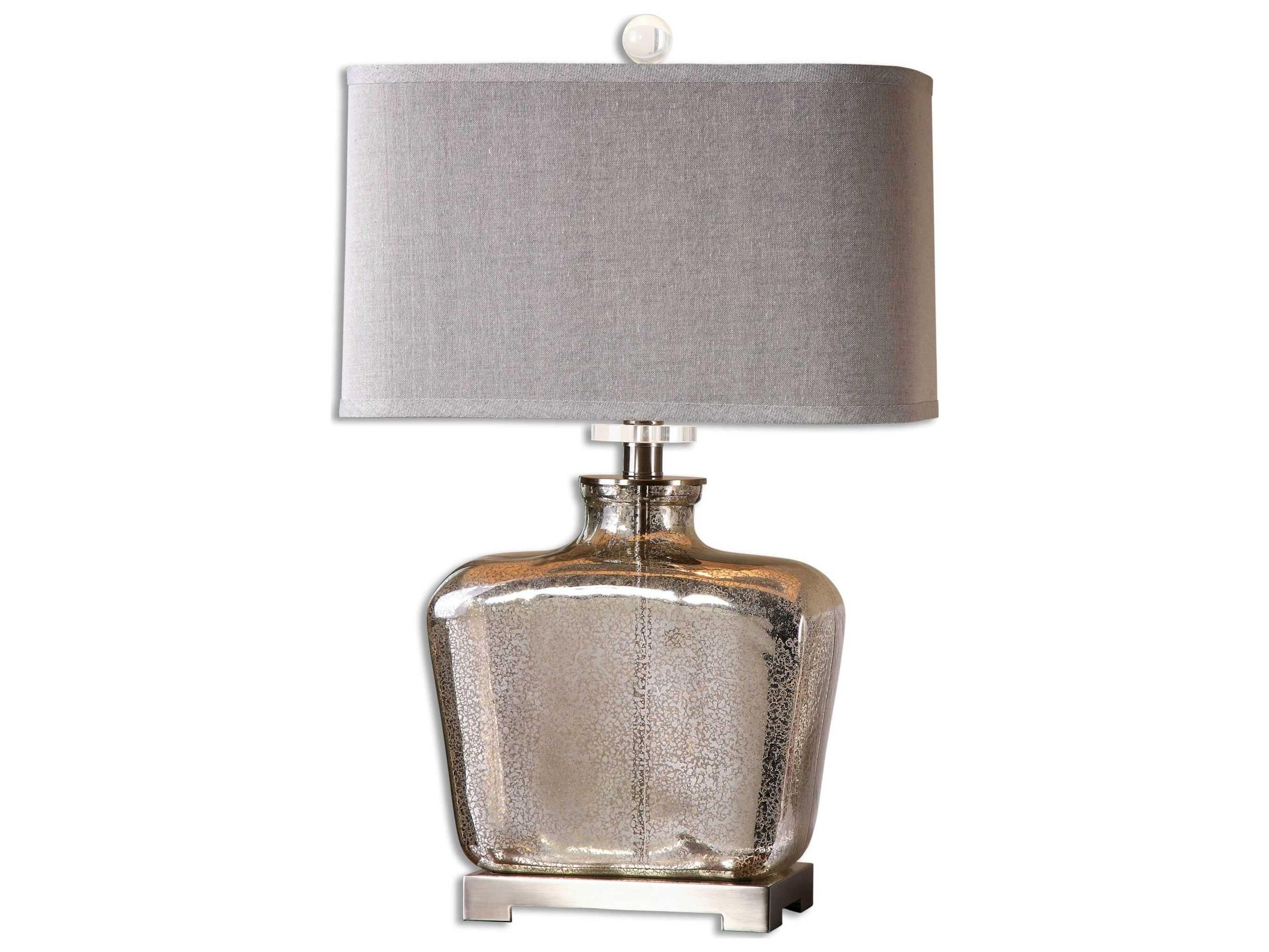 Uttermost Molinara Speckled Mercury Nickel Crystal Glass Table Lamp