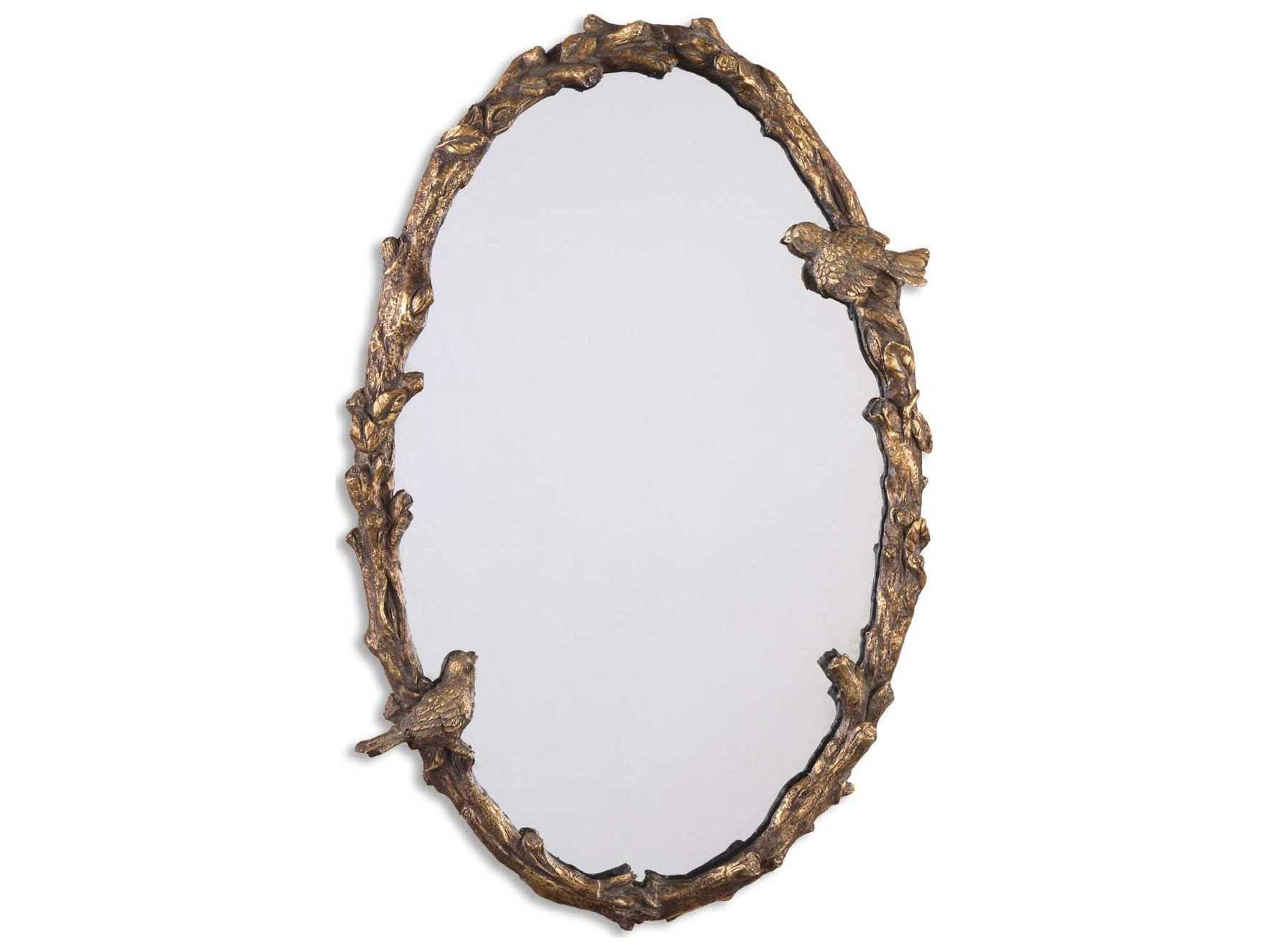 Paza Oval Vine Gold Wall Mirror