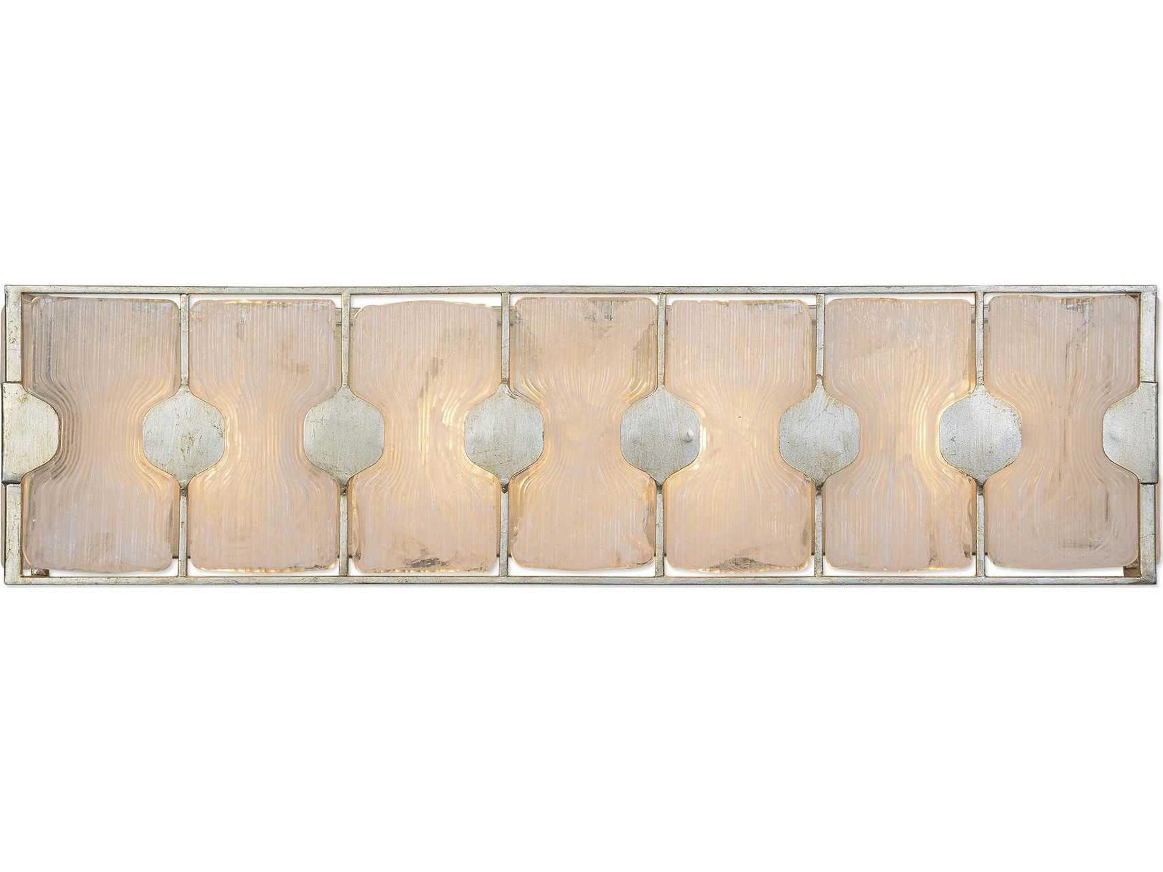 Rene 4-Light Silver Leaf Glass Vanity Light