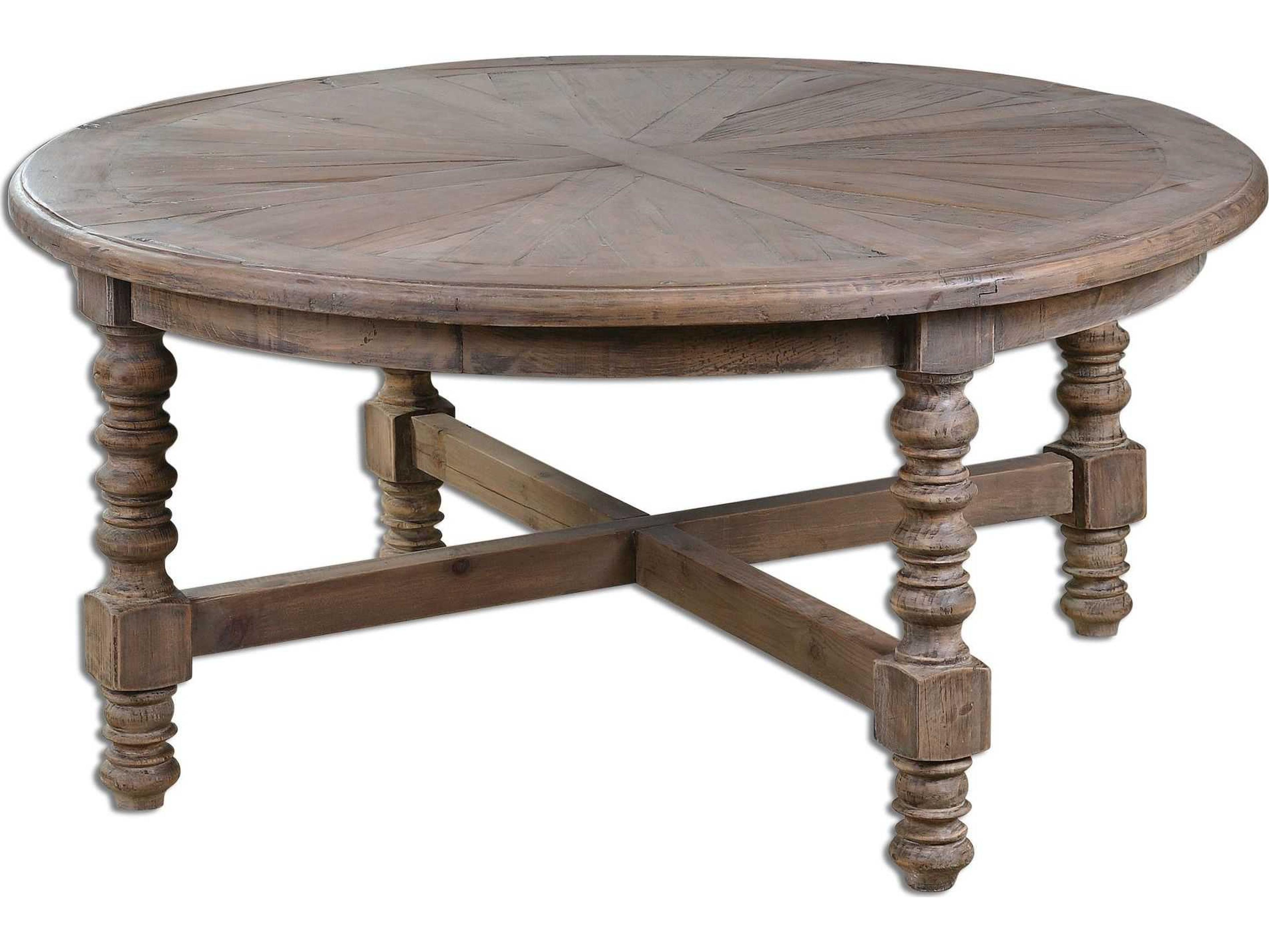 Samuelle Round Wood Natural Coffee Table