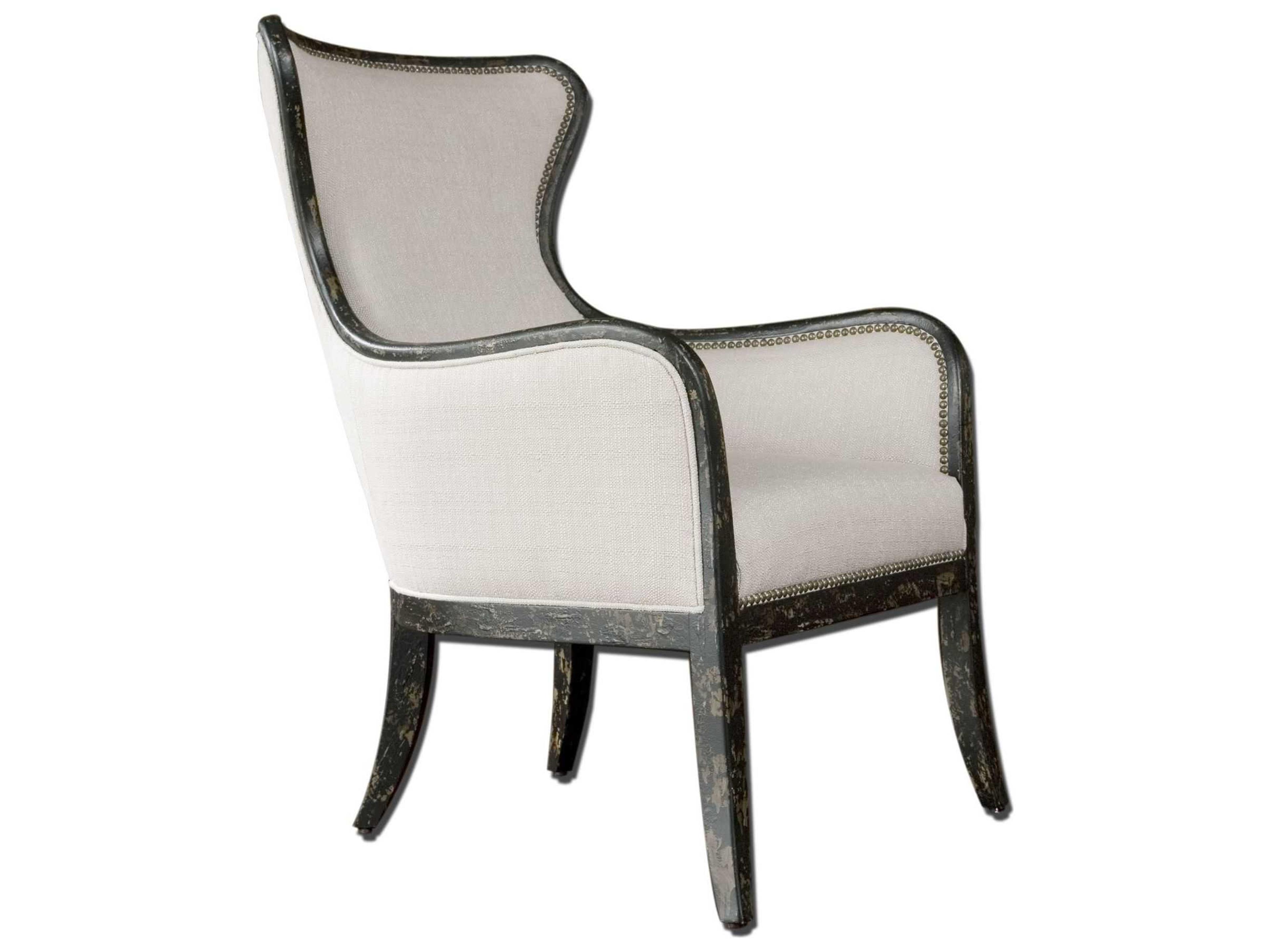 Uttermost Sandy White Fabric Accent Chair