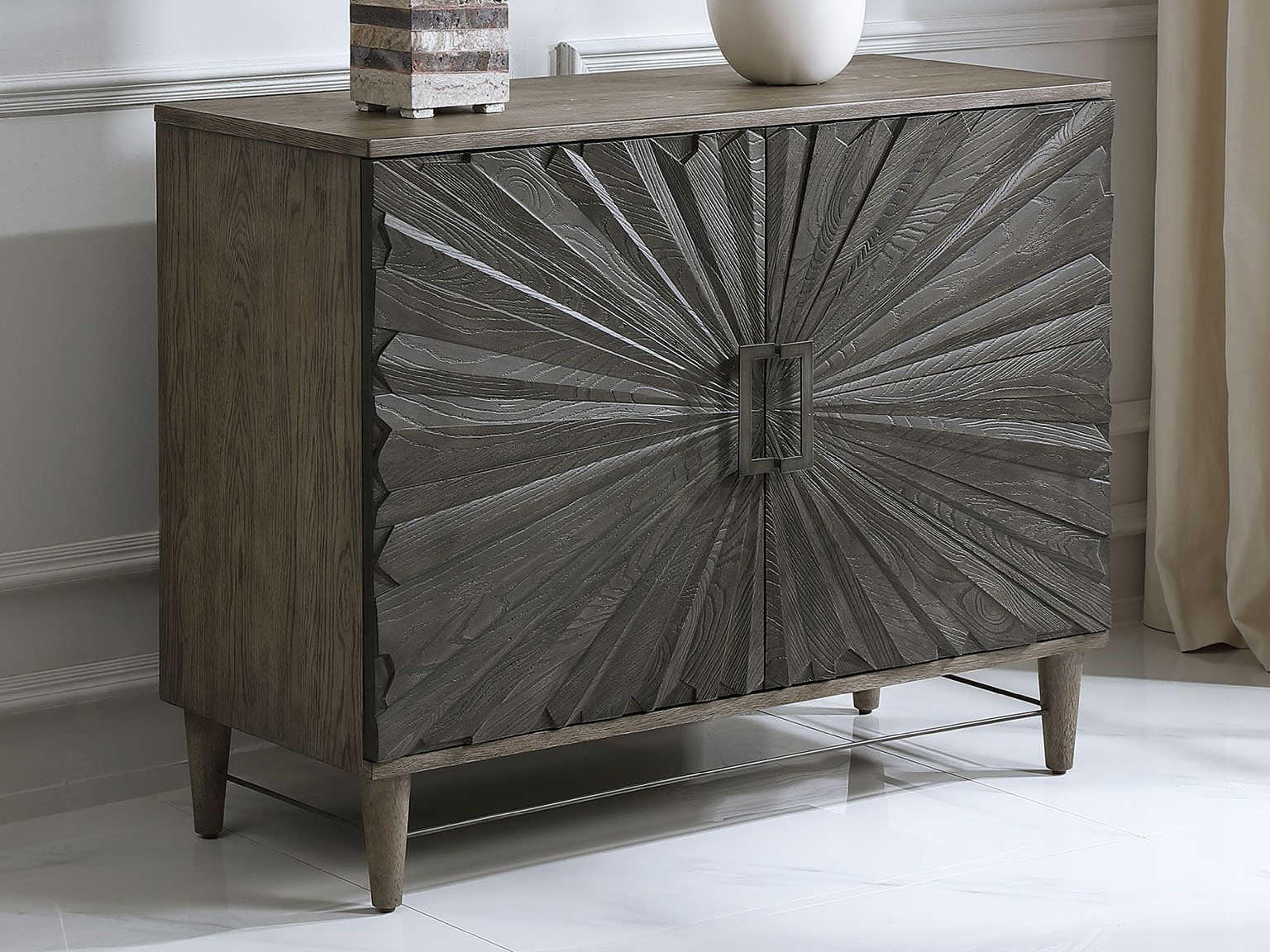 Uttermost Shield Dark Ebony Oak Brown Wood Accent Chest