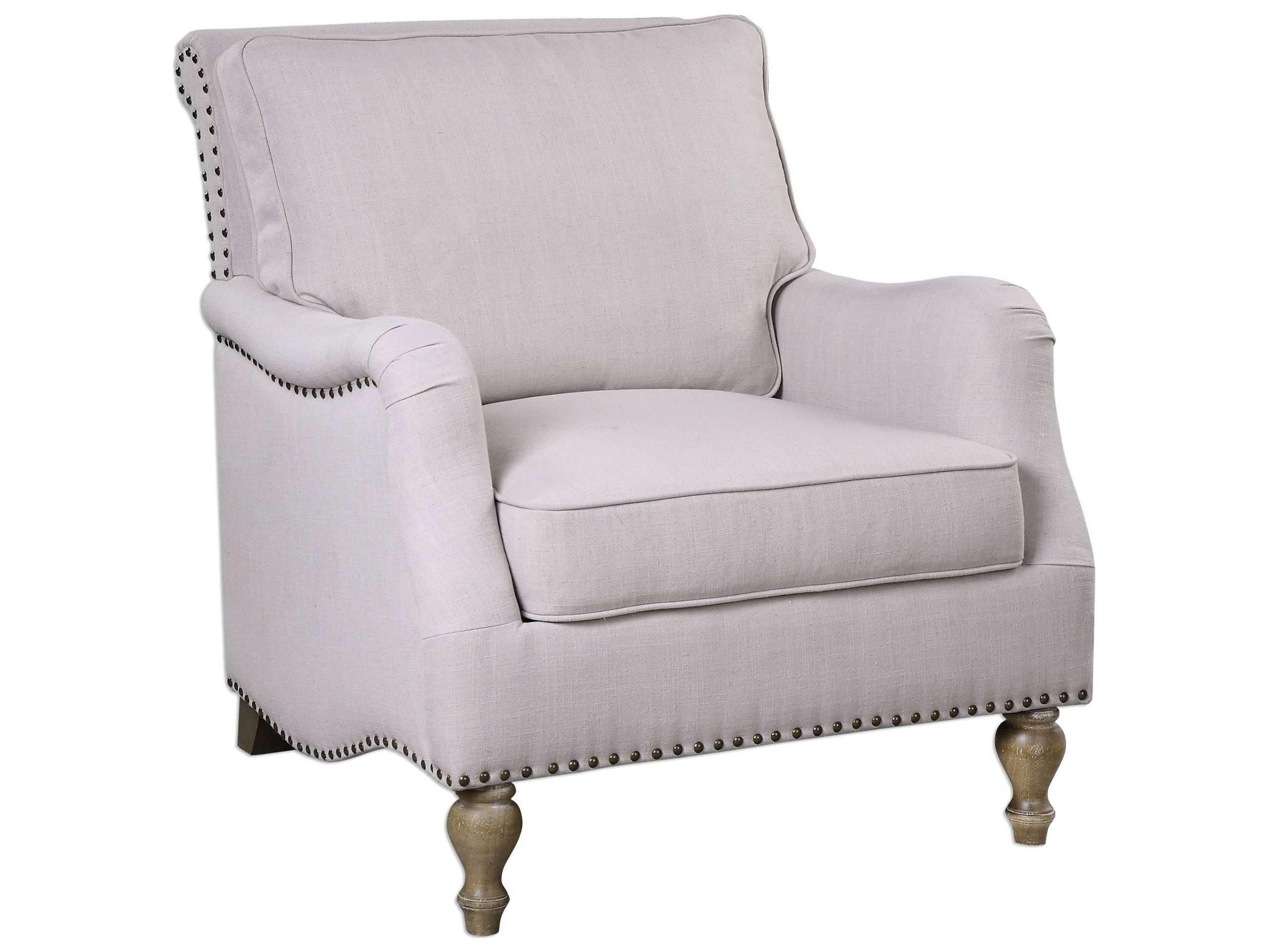 Uttermost Armstead White Fabric Accent Chair