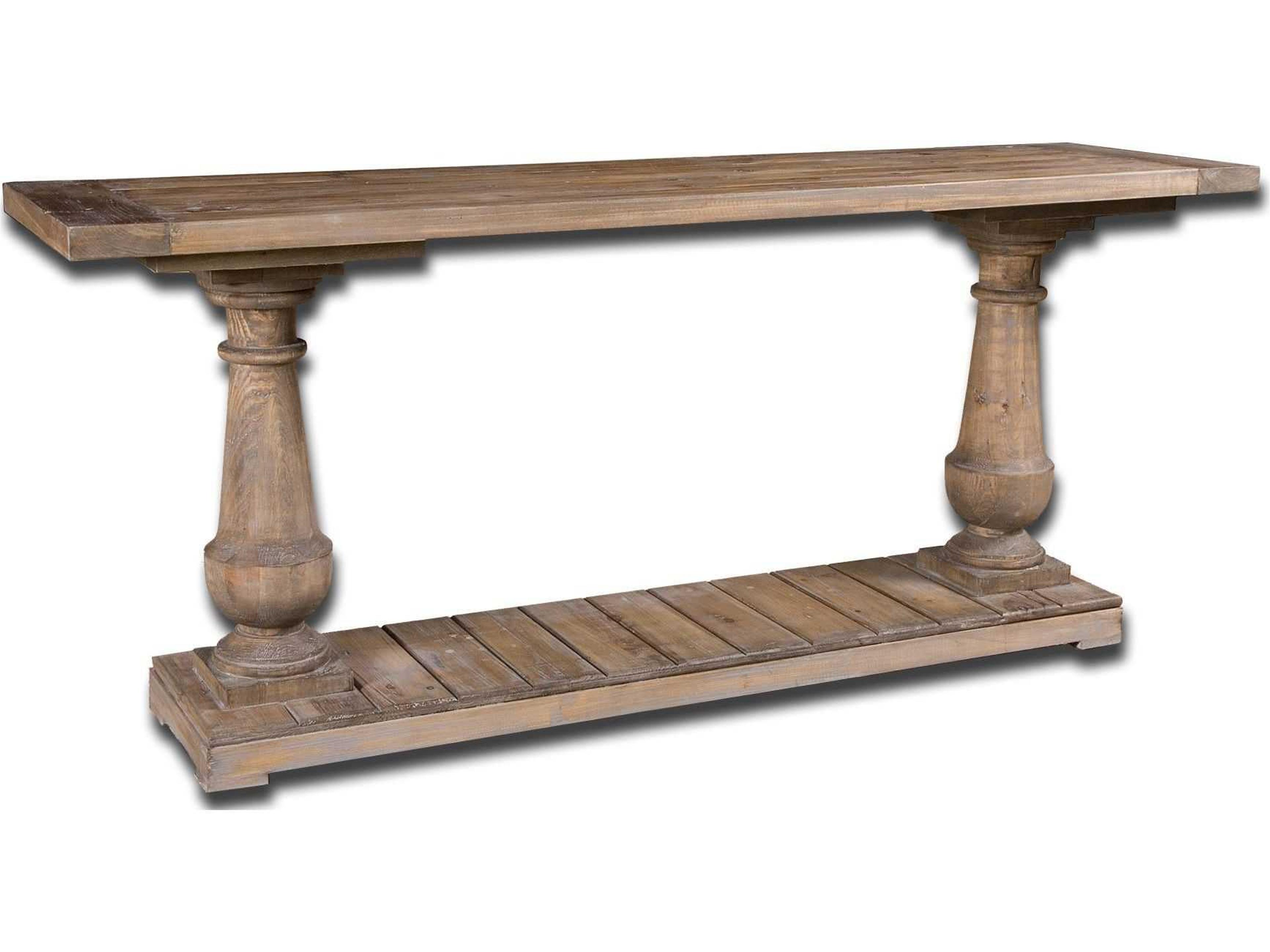 Stratford Rustic Rectangular Wood Stony Gray Console Table