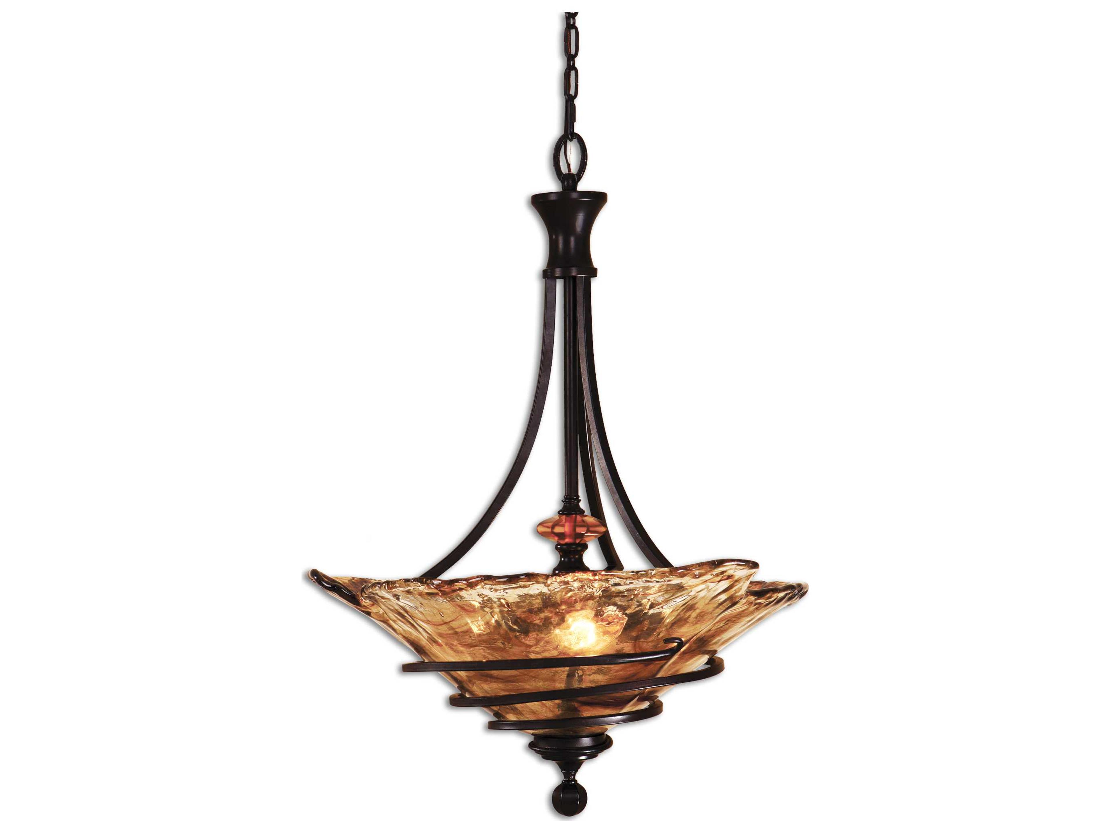 Vitalia 3-Light Oil Rubbed Bronze Glass Pendant
