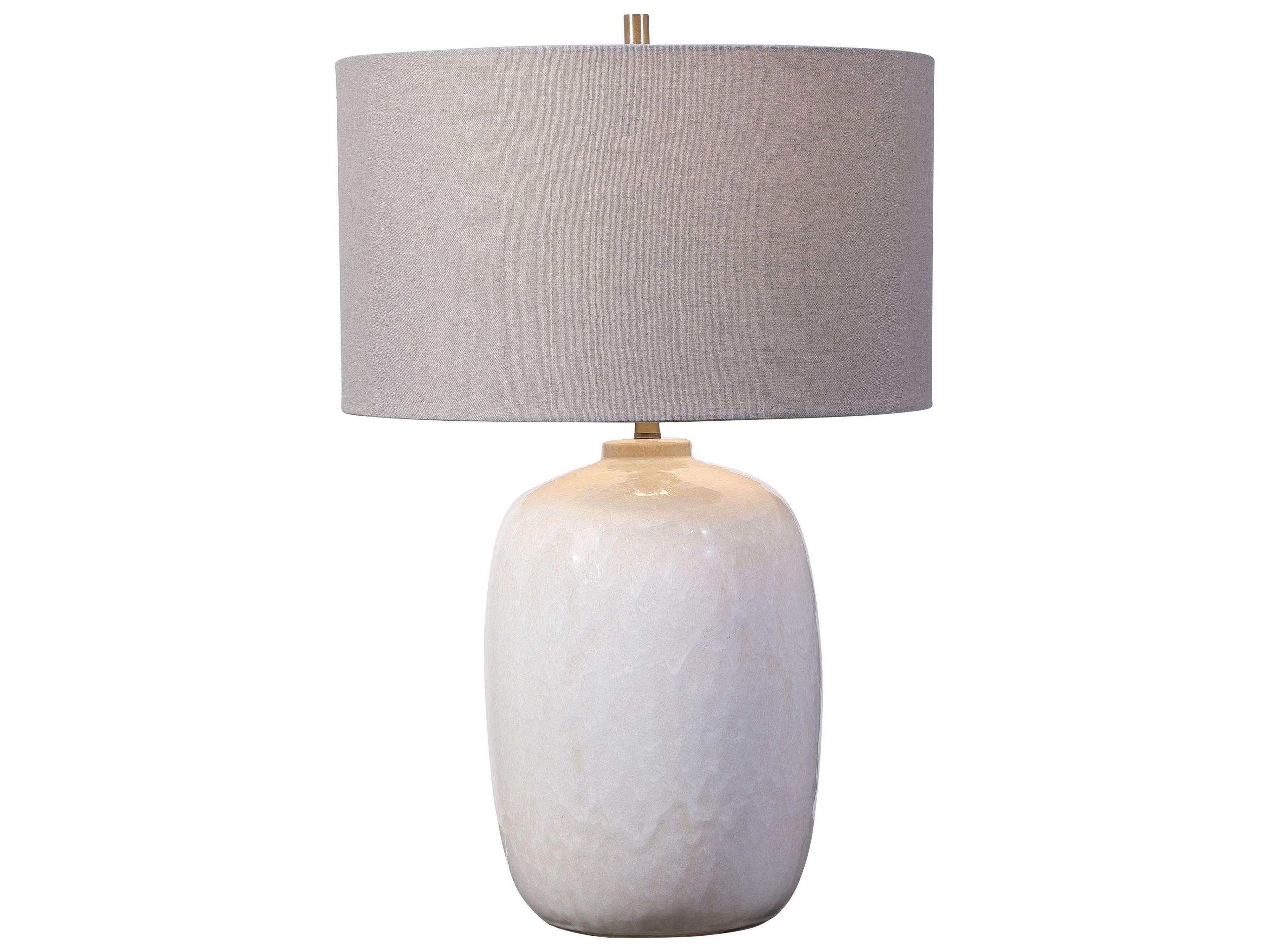 Winterscape Round Drum Hardback Off White Buffet Lamp