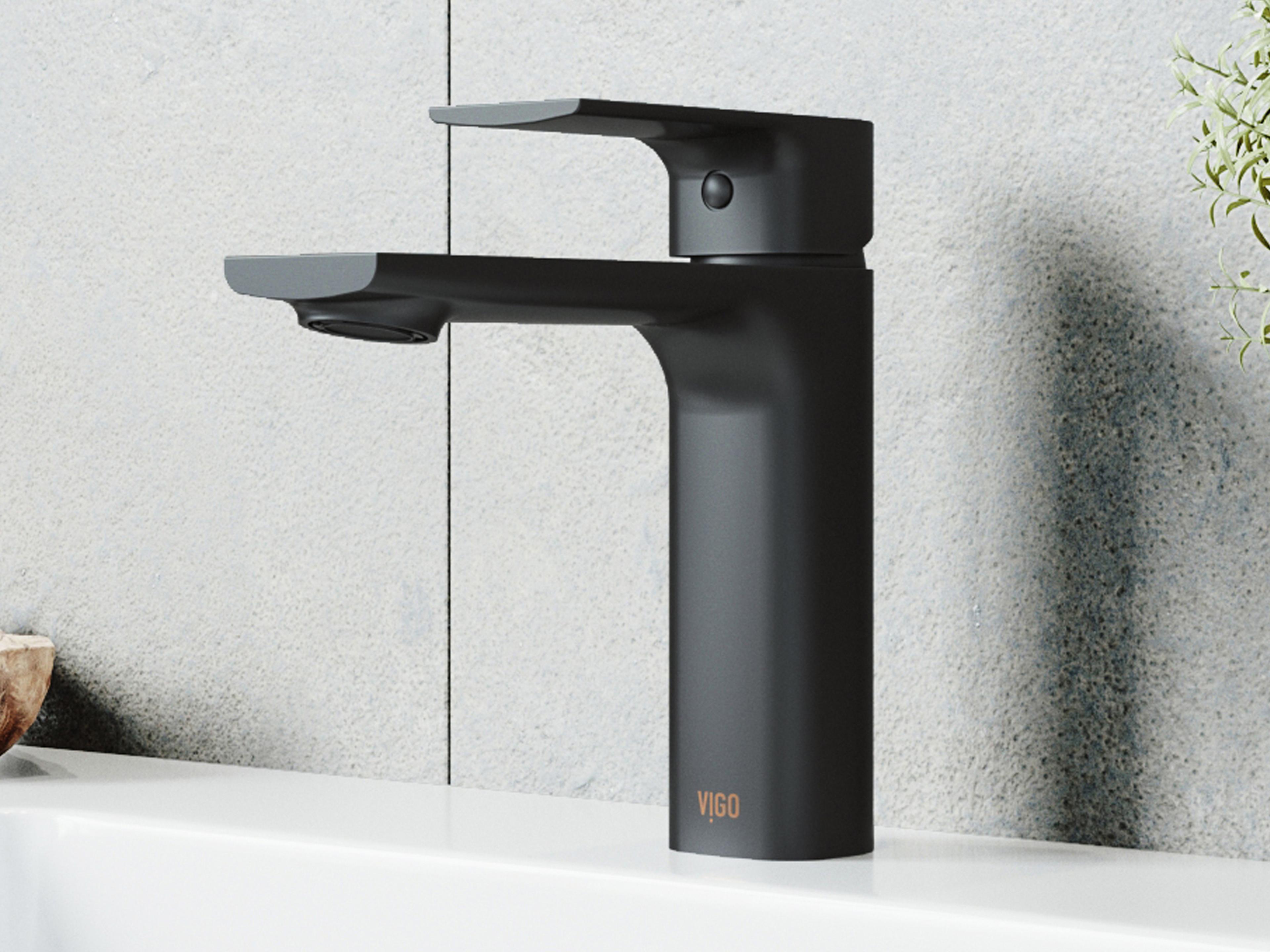 Vigo Davidson Matte Black 1-Handle Vessel Bathroom Faucet