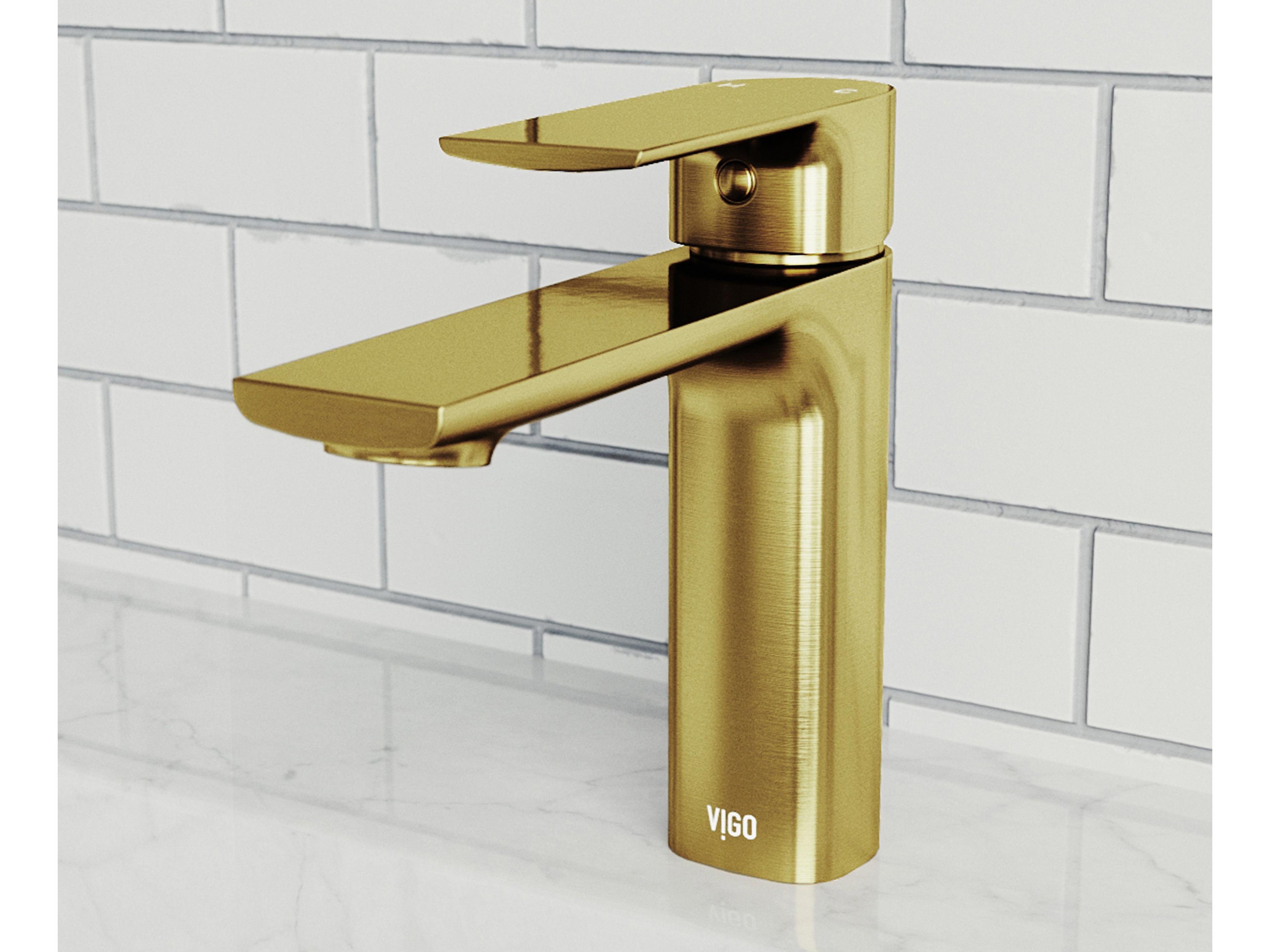Vigo Davidson Matte Brushed Gold Bathroom Faucet