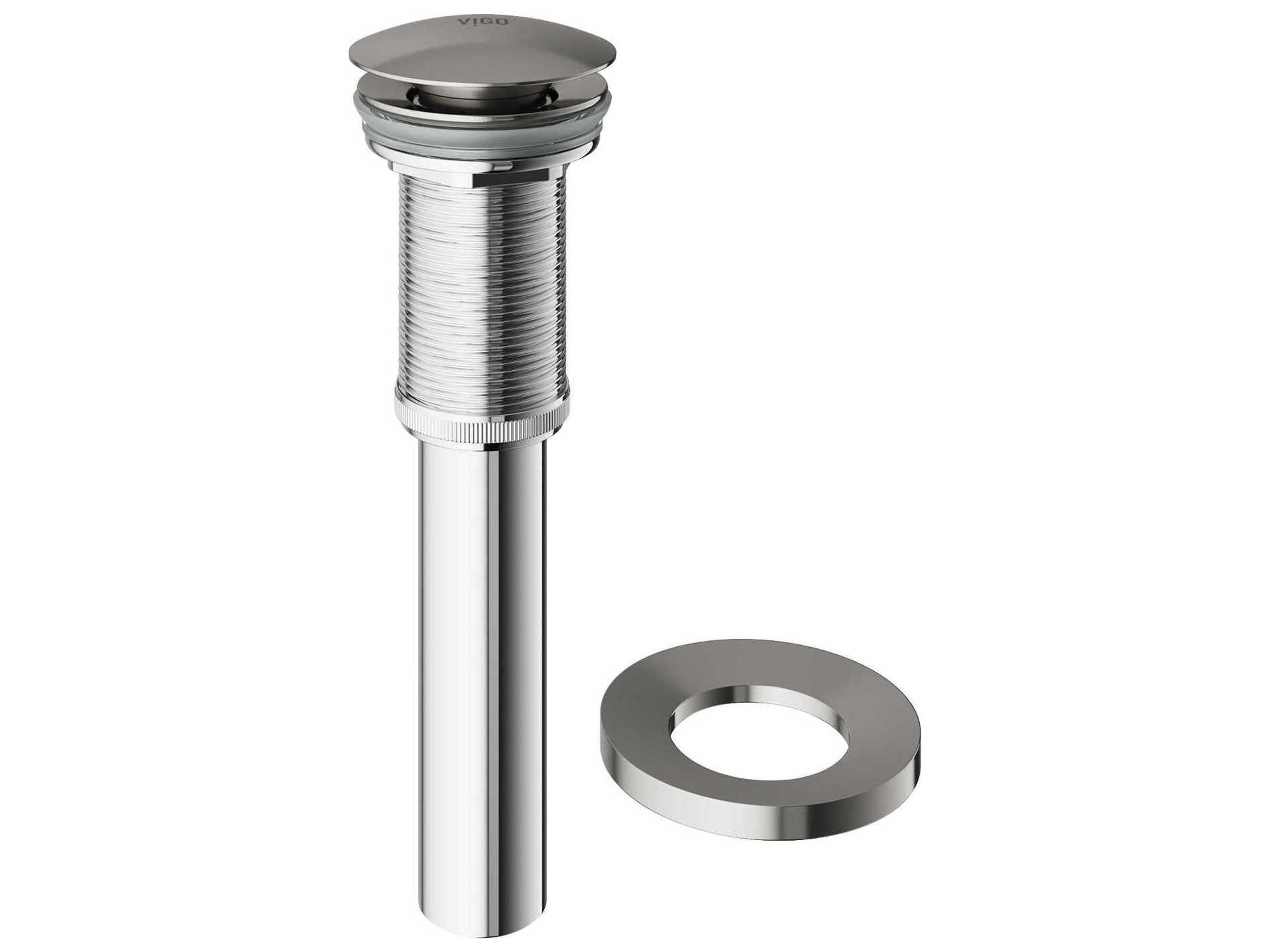 Brushed Nickel Vessel Bathroom Sink Pop-Up Drain with Mounting Ring